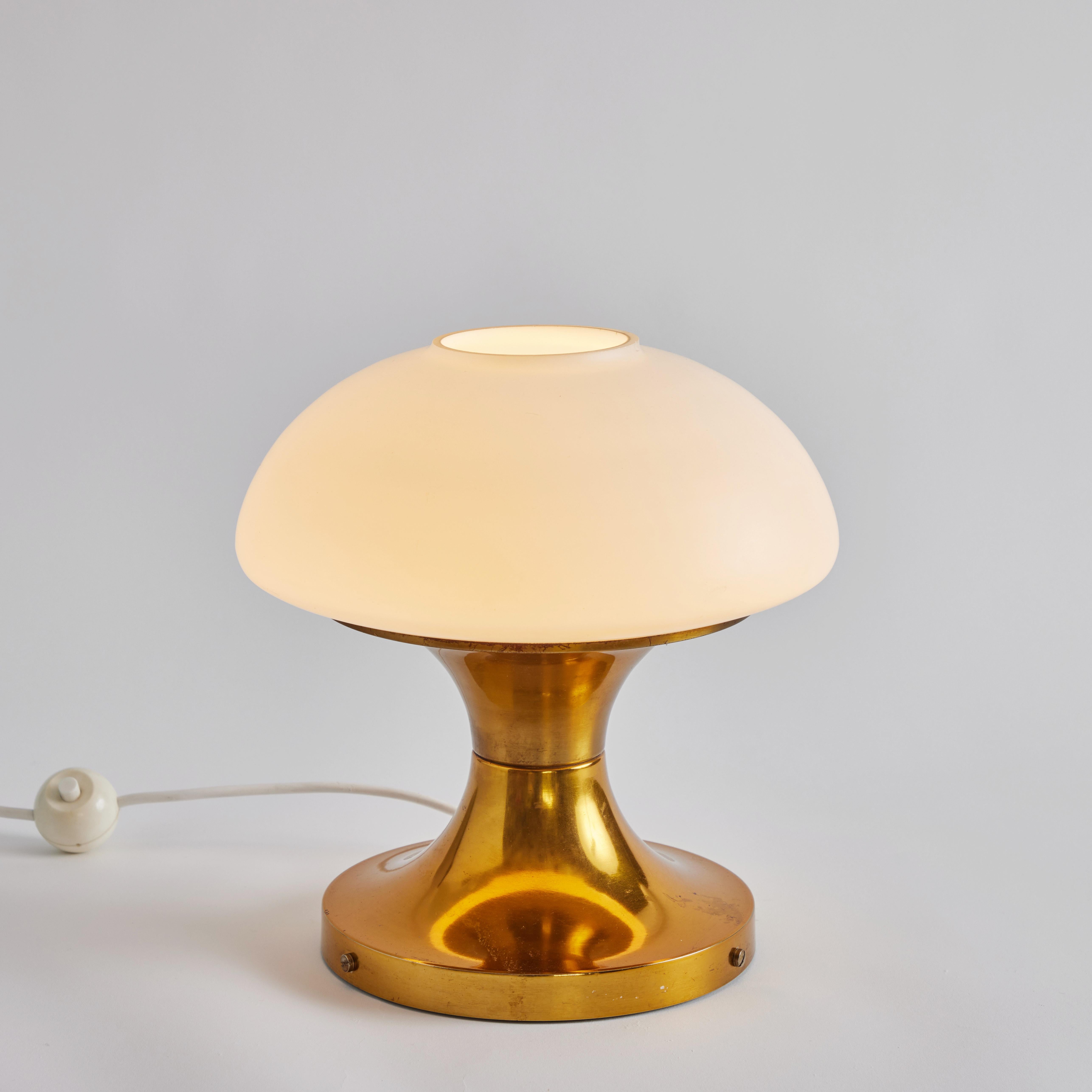 Mid-Century Modern Rare 1970s Brass & Glass Table Lamp for AKA Elektrik, East Germany