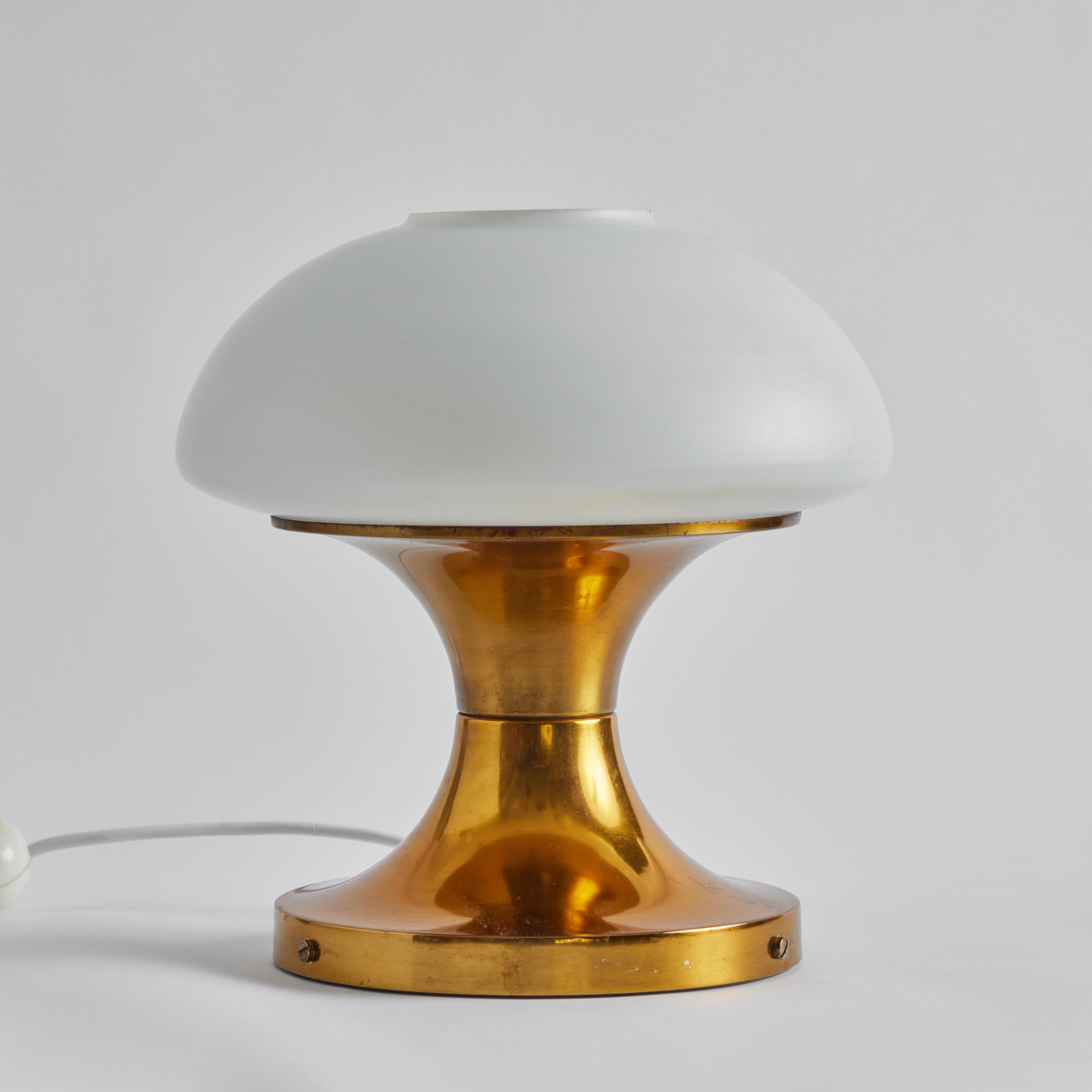 Rare 1970s Brass & Glass Table Lamp for AKA Elektrik, East Germany 4