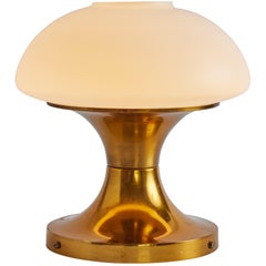 Rare lampe de bureau en laiton et verre des années 1970 pour AKA Elektrik, Allemagne de l'Est