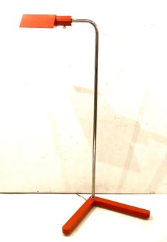Rare 1970s Casella Floor Lamp in Orange and Chrome