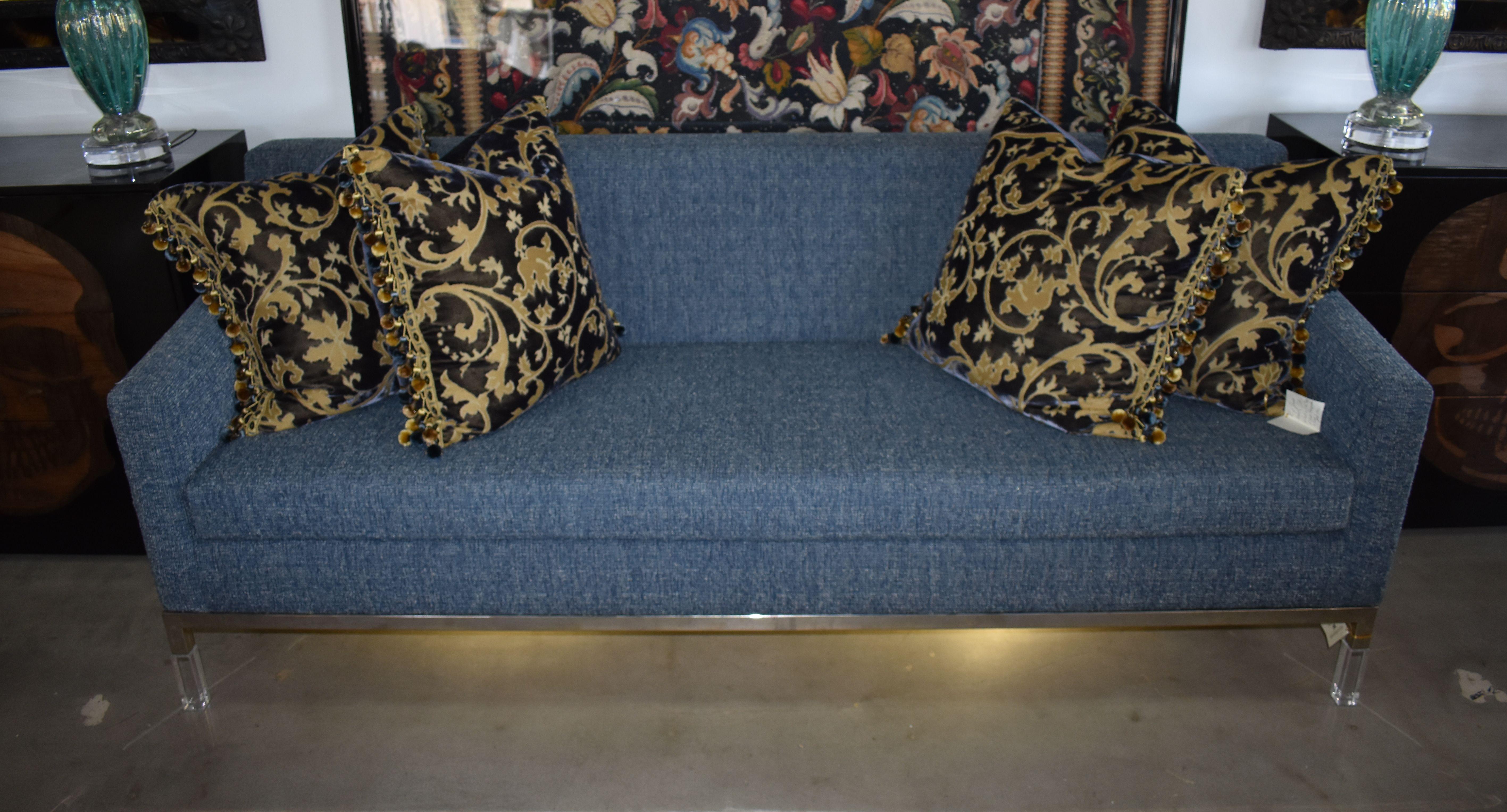 Seltenes 1970er Charles Hollis Jones Lucite-Sofa, signiert (Moderne der Mitte des Jahrhunderts) im Angebot