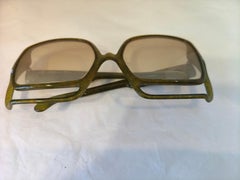 Rare 1970s Christian Dior by Optyl olive green sunglasses