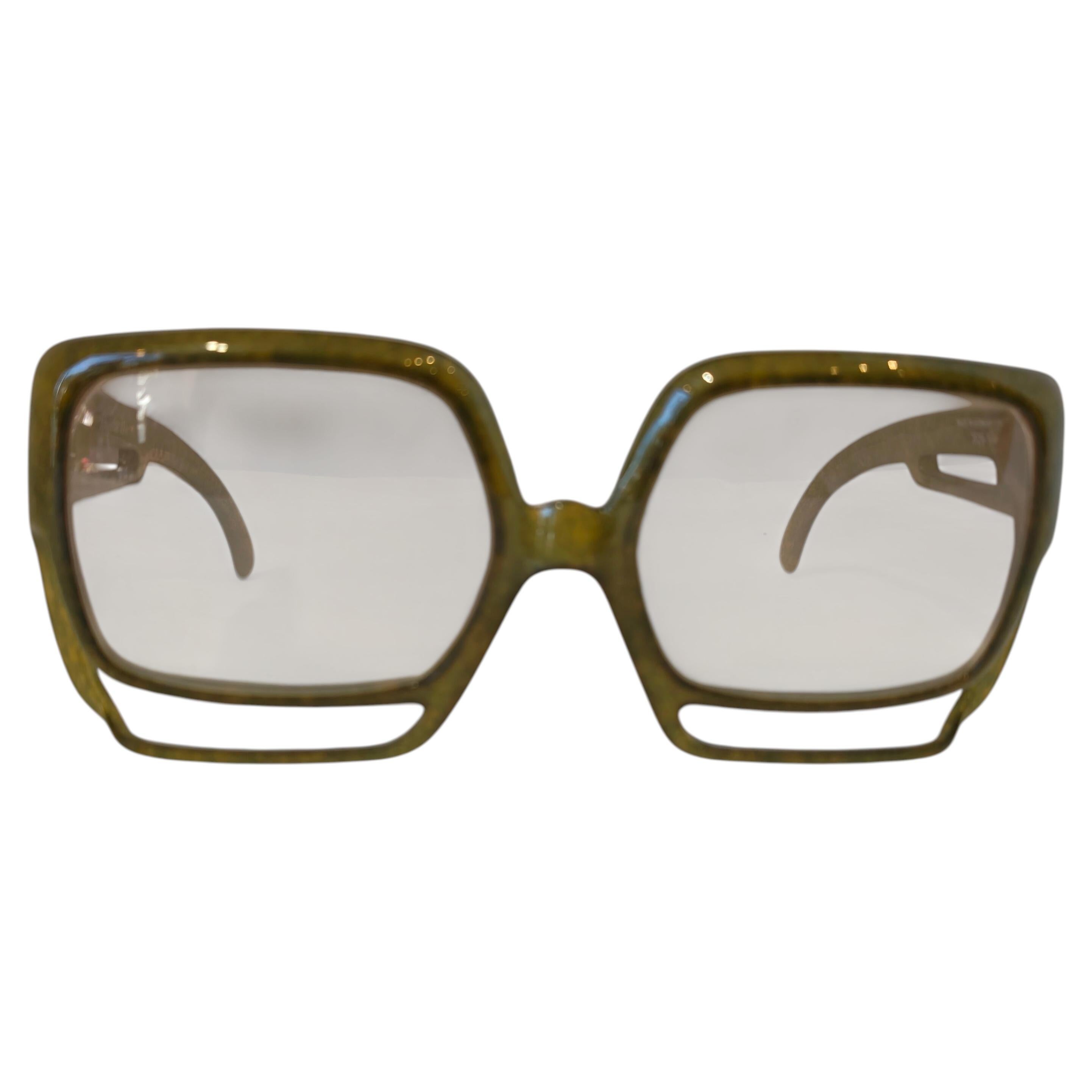 Raras gafas de sol verde oliva Christian Dior by Optyl de los años 70