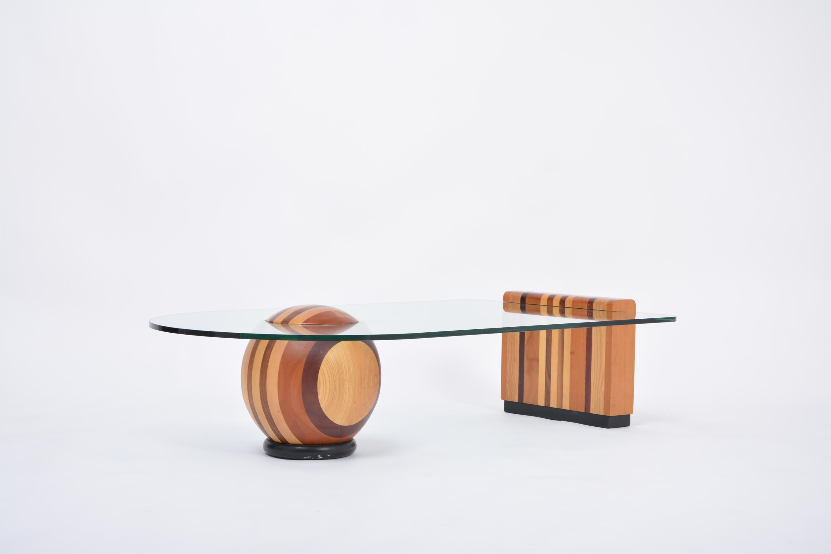 Verre Rare table basse italienne des années 1970 par Massimo et Lella Vignelli pour Casigliani en vente