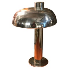 Rare 1970's Laurel Chromed Steel Desk Lamp with Sculptural Cantilevered Shade