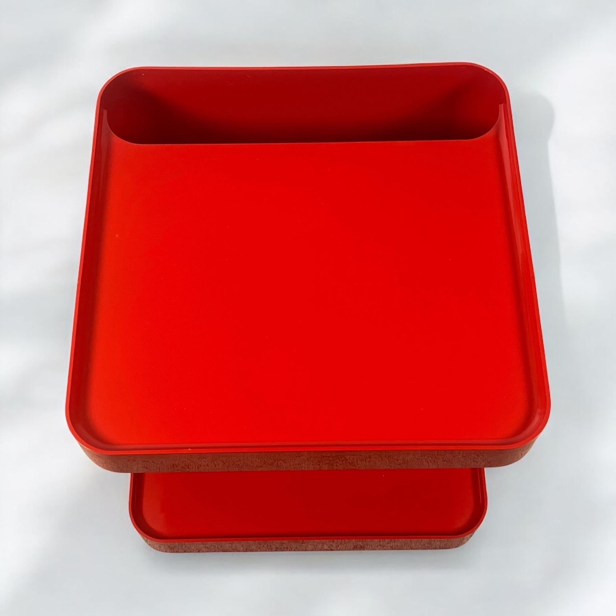 Rare 1970s Longato 'Game' Bar Cart in Vibrant Red By Marcello Siard 3