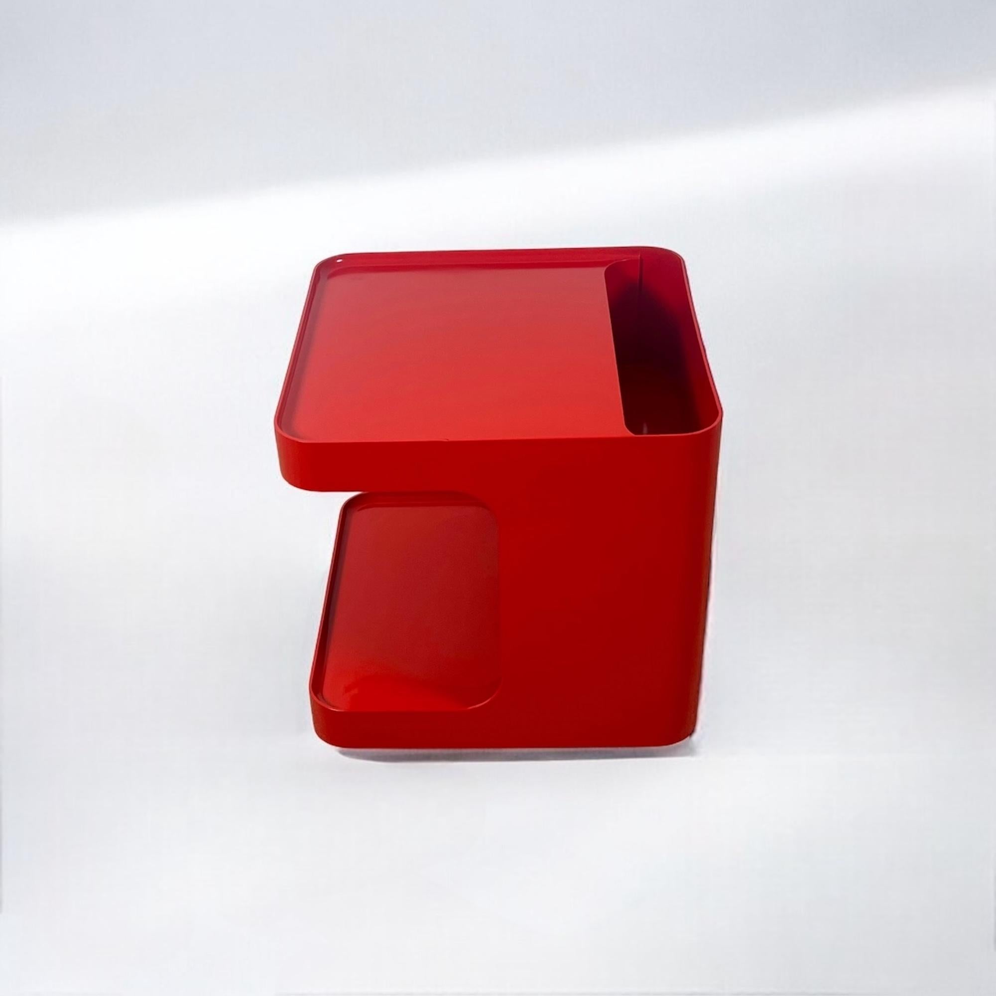 Late 20th Century Rare 1970s Longato 'Game' Bar Cart in Vibrant Red By Marcello Siard