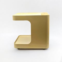 Rare 1970s Longato 'Game' Bar Cart / Side Table Off White By Marcello Siard