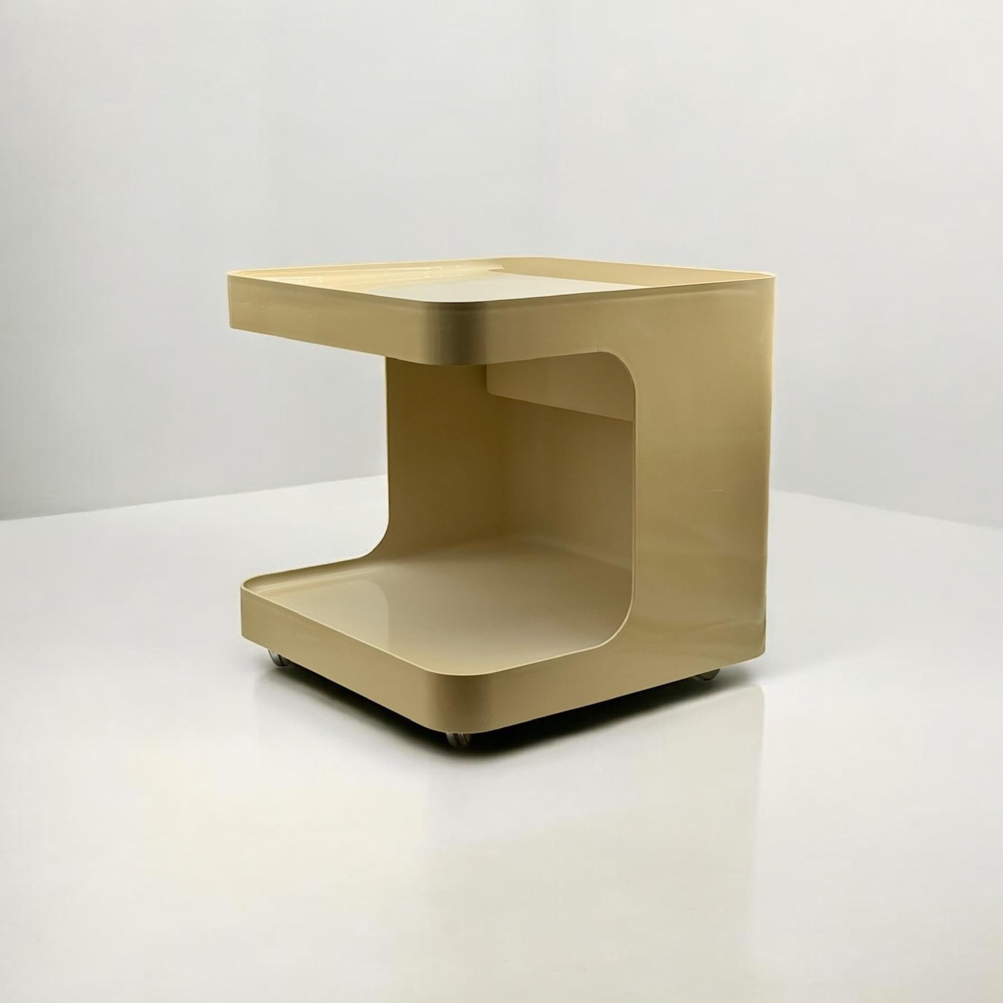 Space Age Rare 1970s Longato 'Game' Bar Cart / Side Table Off White By Marcello Siard