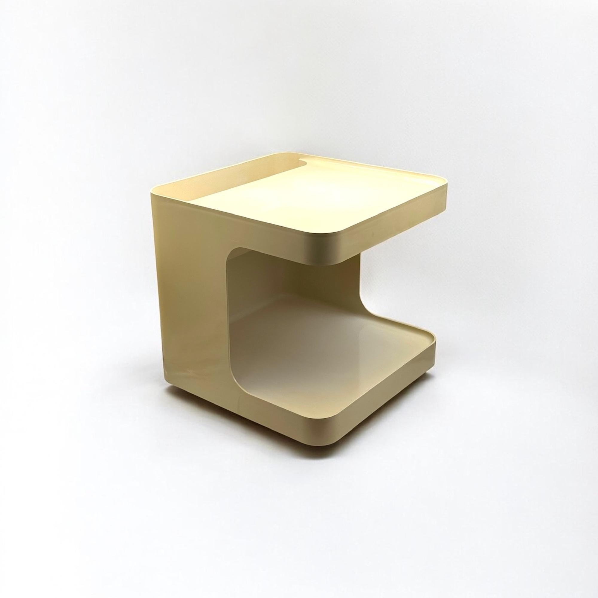 Late 20th Century Rare 1970s Longato 'Game' Bar Cart / Side Table Off White By Marcello Siard