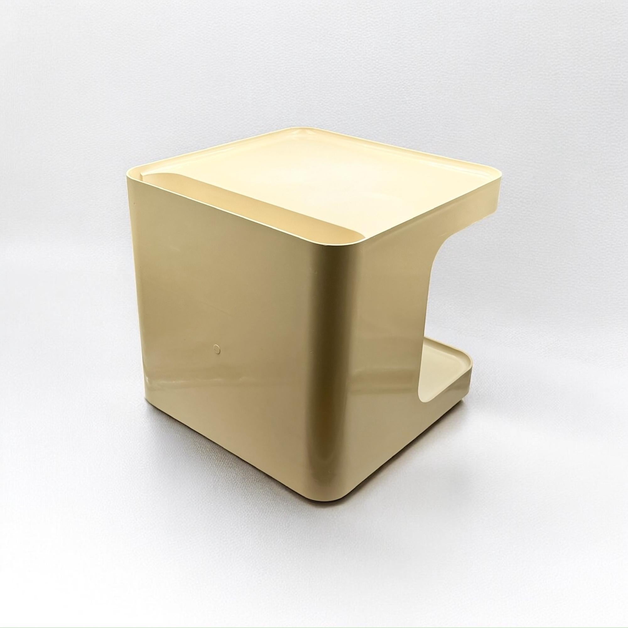 Rare 1970s Longato 'Game' Bar Cart / Side Table Off White By Marcello Siard 1