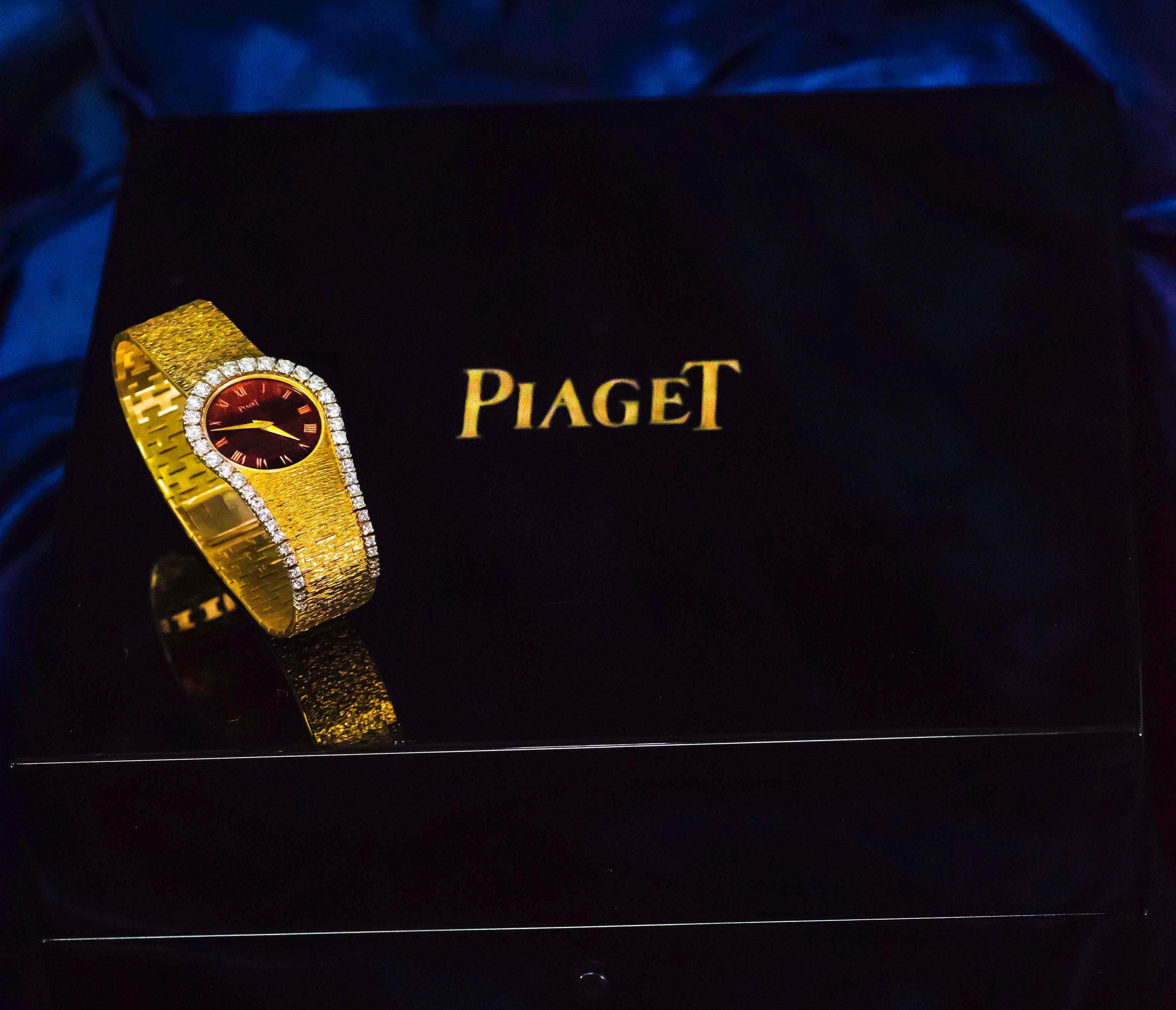 1970s Piaget Tiger Eye Diamond Set 