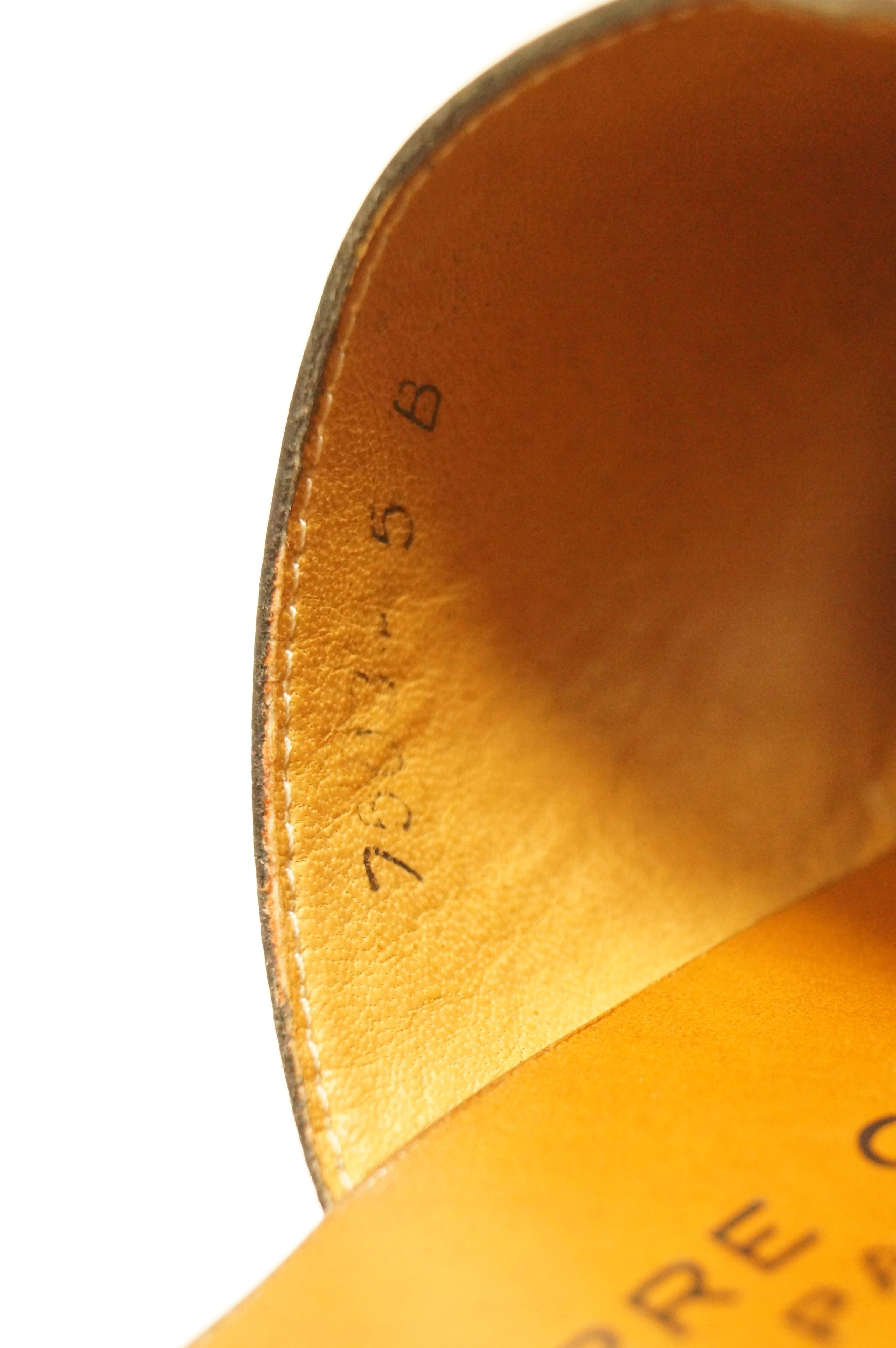 Rare 1970 Pierre Cardin Orange Leather and Wood Platform Mules, Iconic 4
