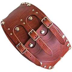 Vintage rare 1970's RALPH LAUREN leather corset belt with silver studs