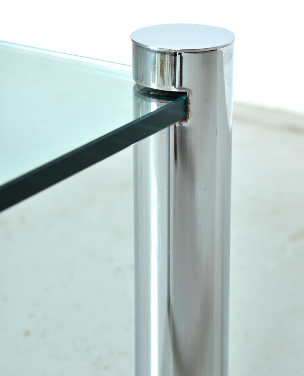 Rare 1970s ROR Glass Chrome Rectangular Coffee Table by Beatles Ringo Starr 3
