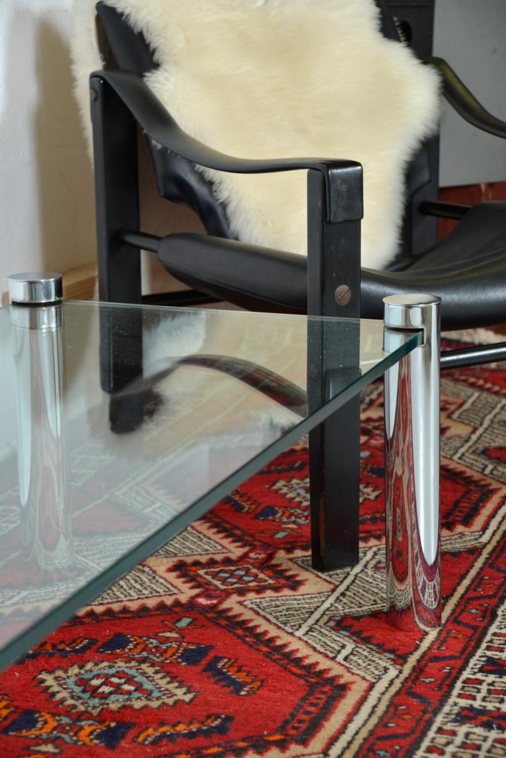 Rare 1970s ROR Glass Chrome Rectangular Coffee Table by Beatles Ringo Starr 6