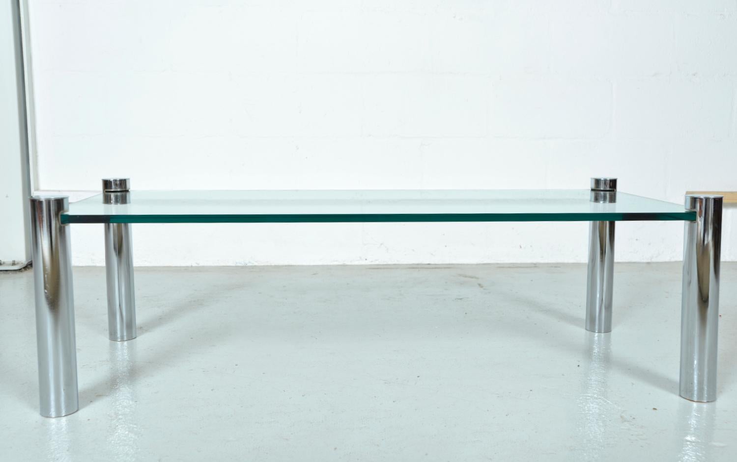Rare 1970s ROR Glass Chrome Rectangular Coffee Table by Beatles Ringo Starr In Good Condition In Sherborne, Dorset