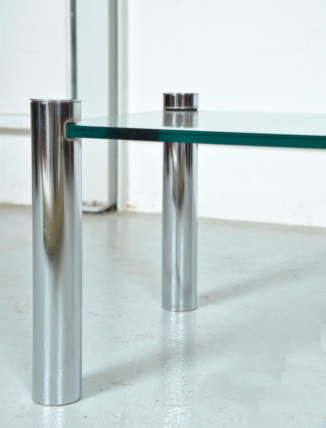 Steel Rare 1970s ROR Glass Chrome Rectangular Coffee Table by Beatles Ringo Starr