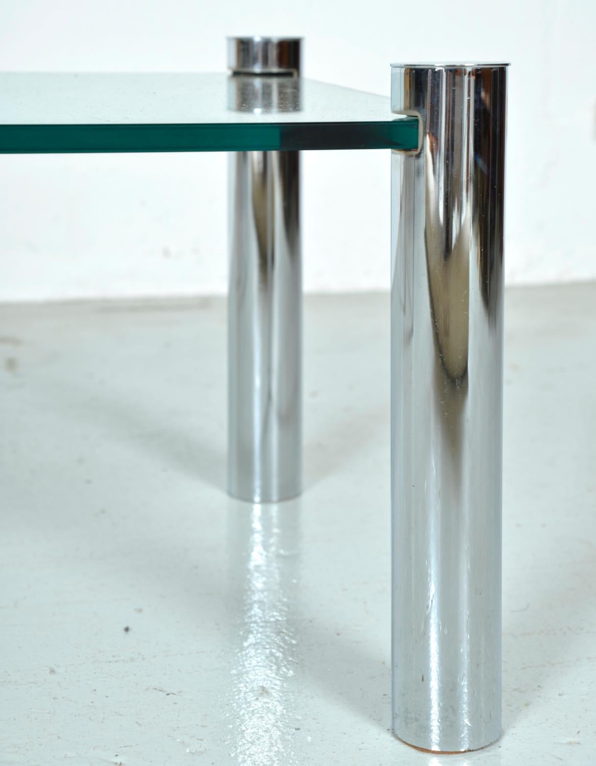 Rare 1970s ROR Glass Chrome Rectangular Coffee Table by Beatles Ringo Starr 1