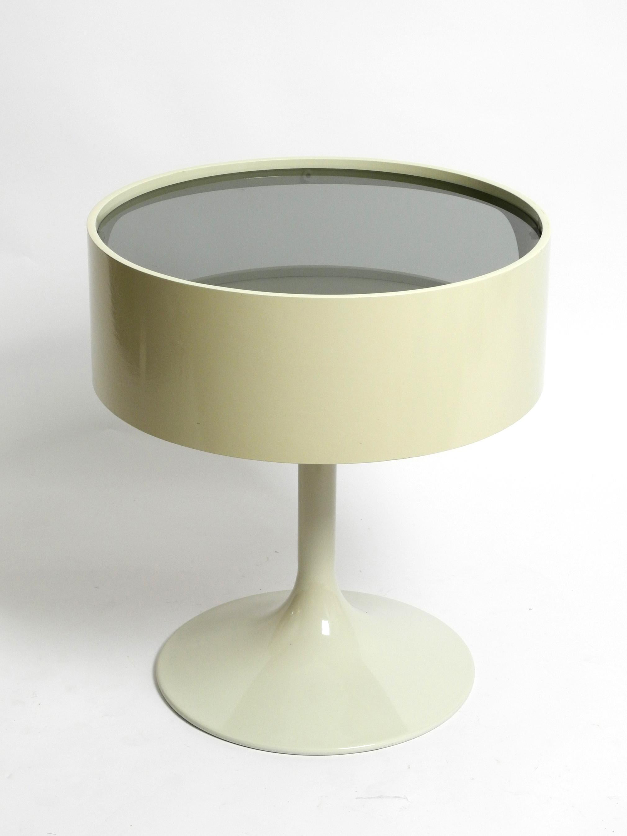 Rare 1970s Side Table in Space Age Design with Smoked Glass Top by OPAL Möbel 14