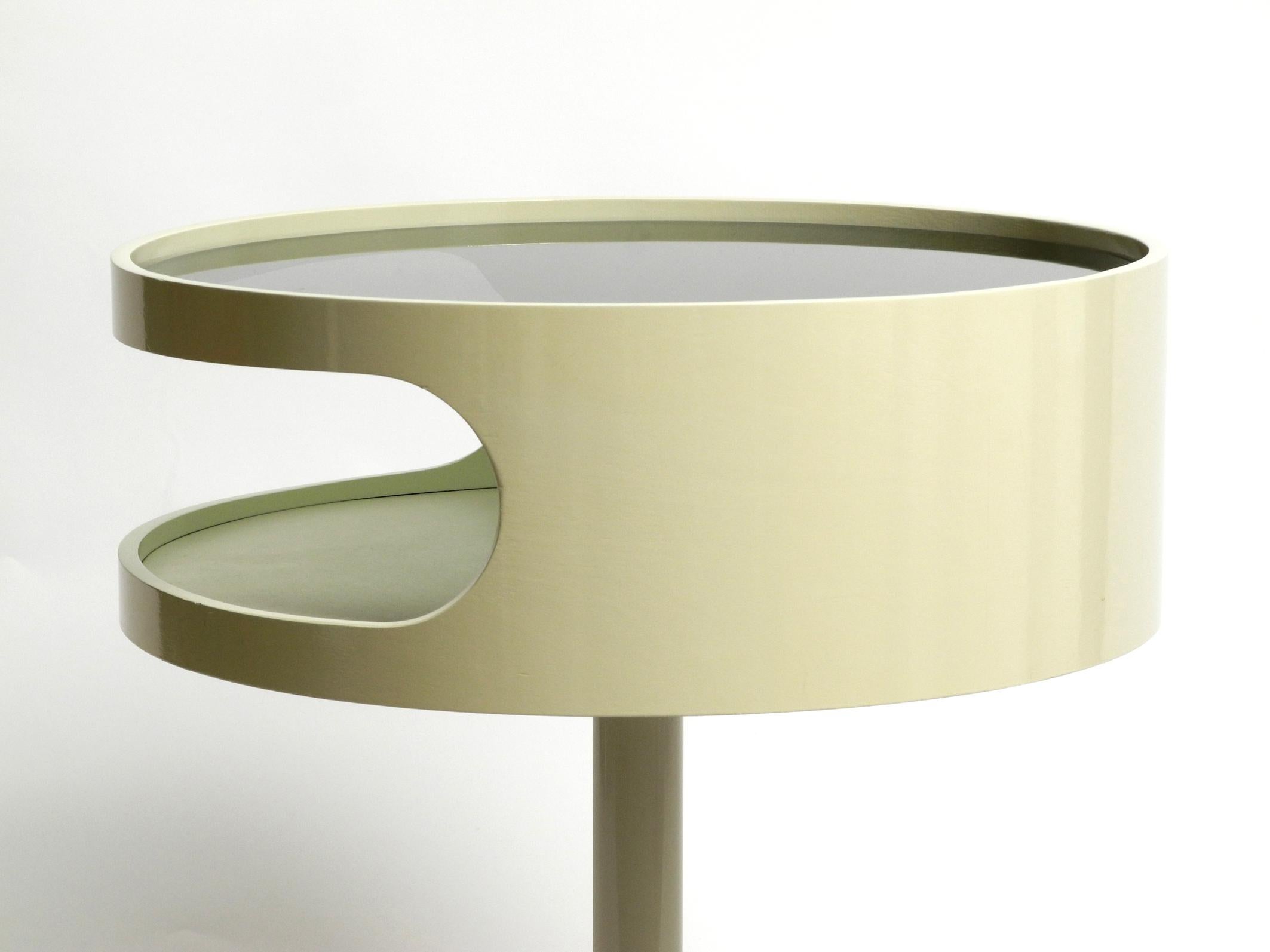 Metal Rare 1970s Side Table in Space Age Design with Smoked Glass Top by OPAL Möbel