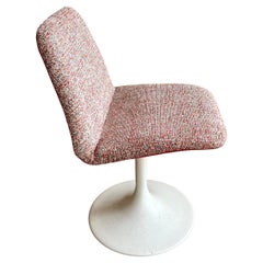 Rare 1970s Space Age Italian Swivel Accent Chair New Fabric