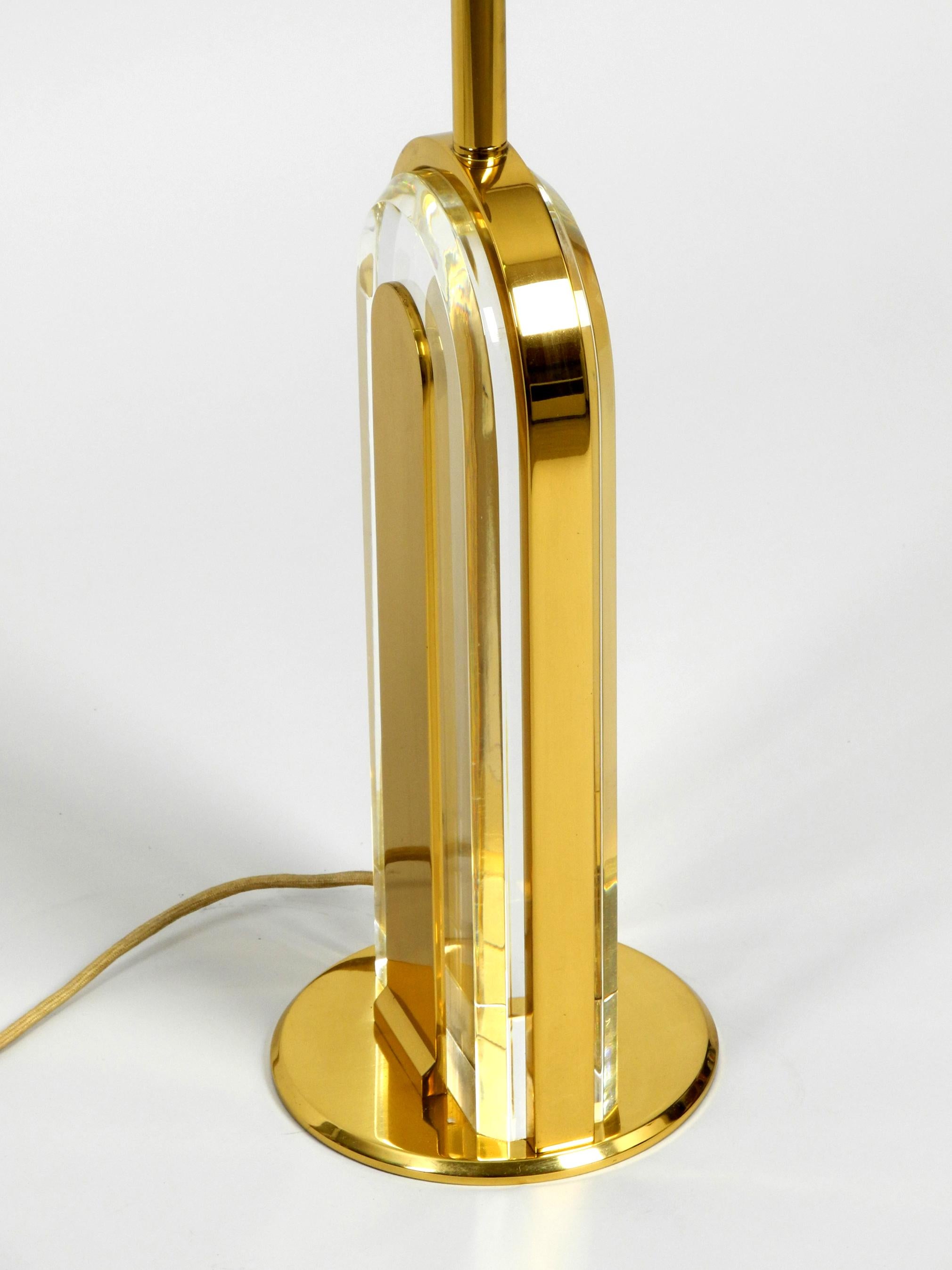 Rare Extra Large Brass Glass Table Lamp from Vereinigte Werkstätten Collection For Sale 6