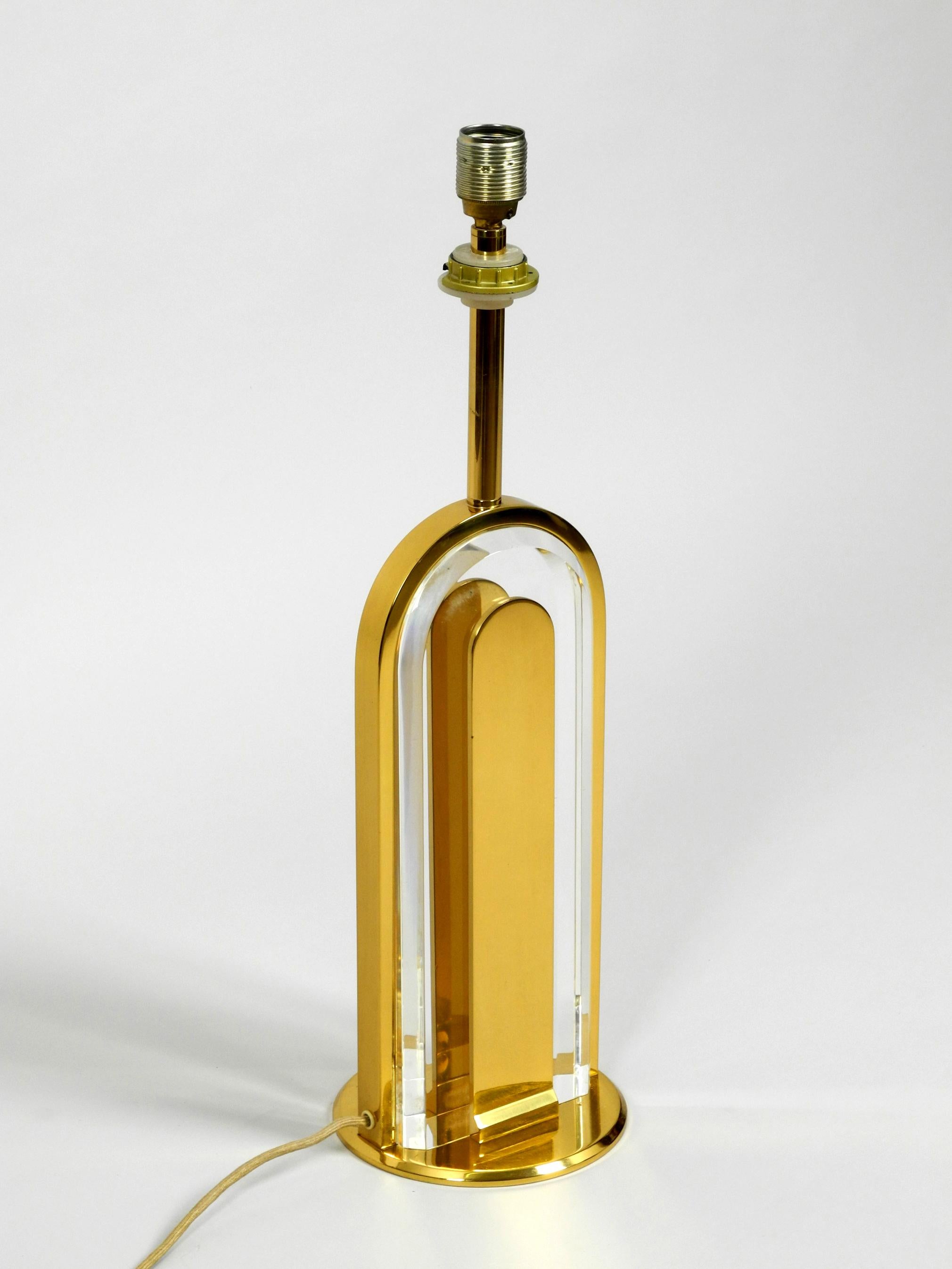 Rare Extra Large Brass Glass Table Lamp from Vereinigte Werkstätten Collection For Sale 7