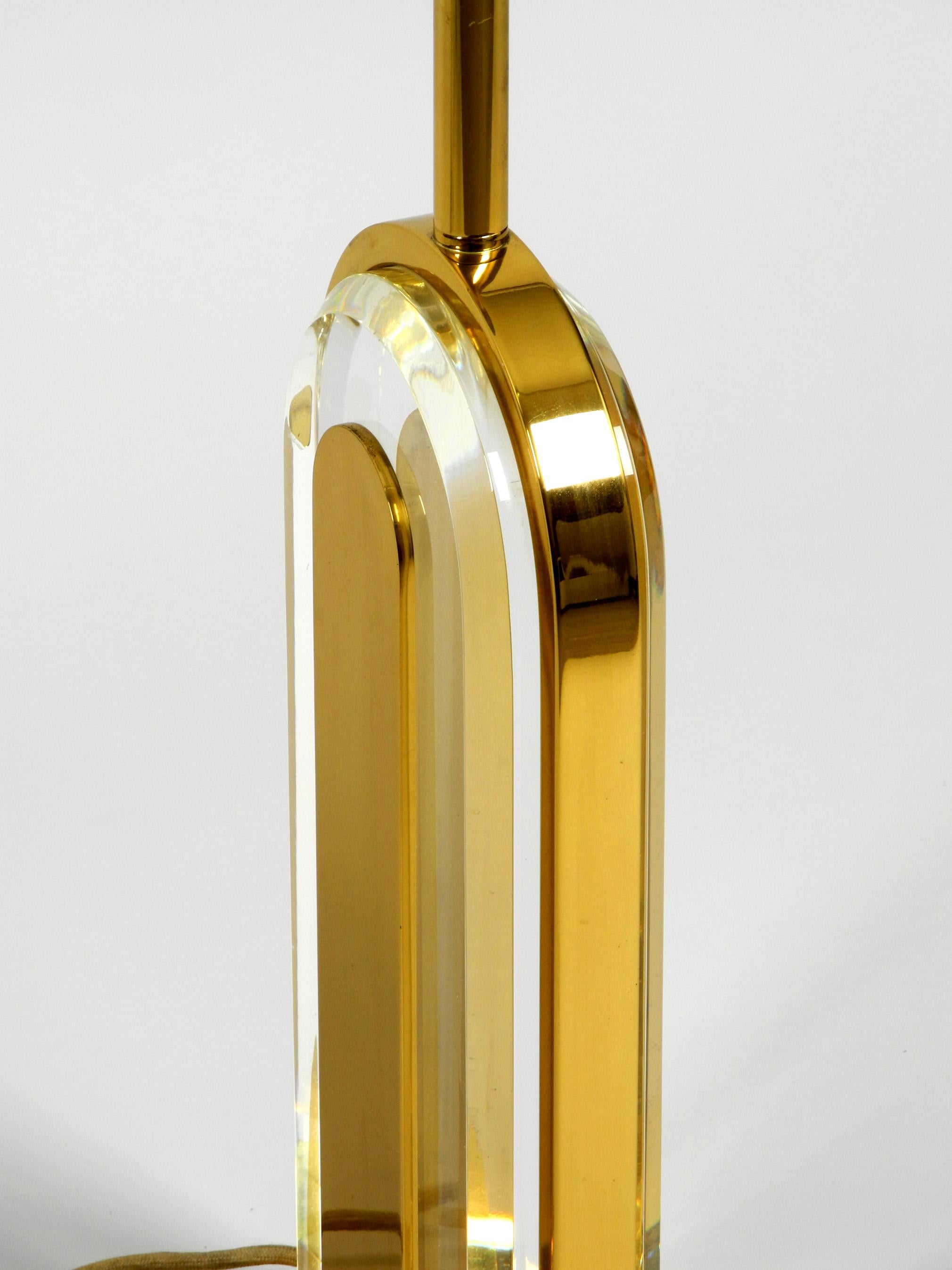 Rare Extra Large Brass Glass Table Lamp from Vereinigte Werkstätten Collection For Sale 10