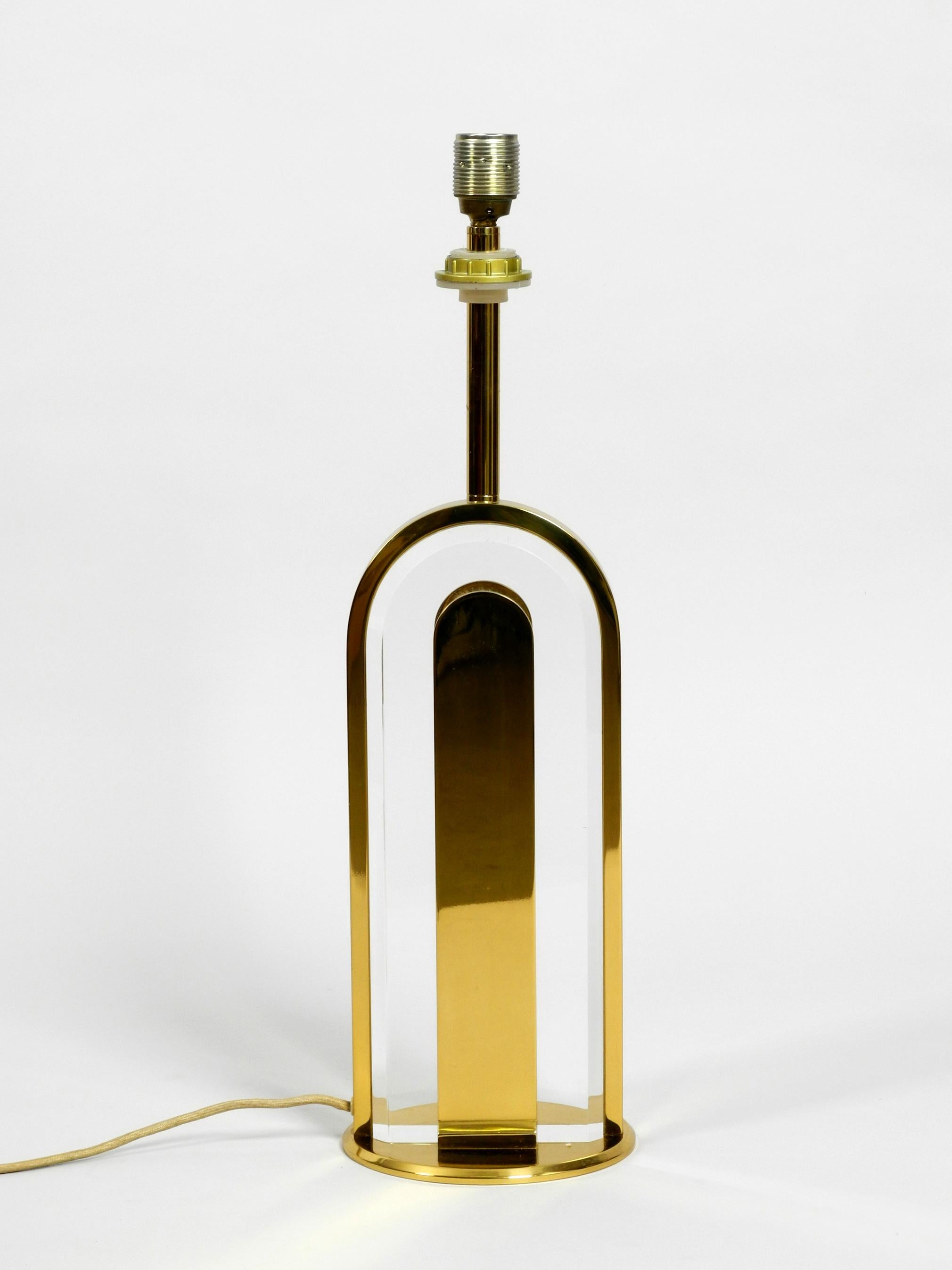 Rare Extra Large Brass Glass Table Lamp from Vereinigte Werkstätten Collection For Sale 13