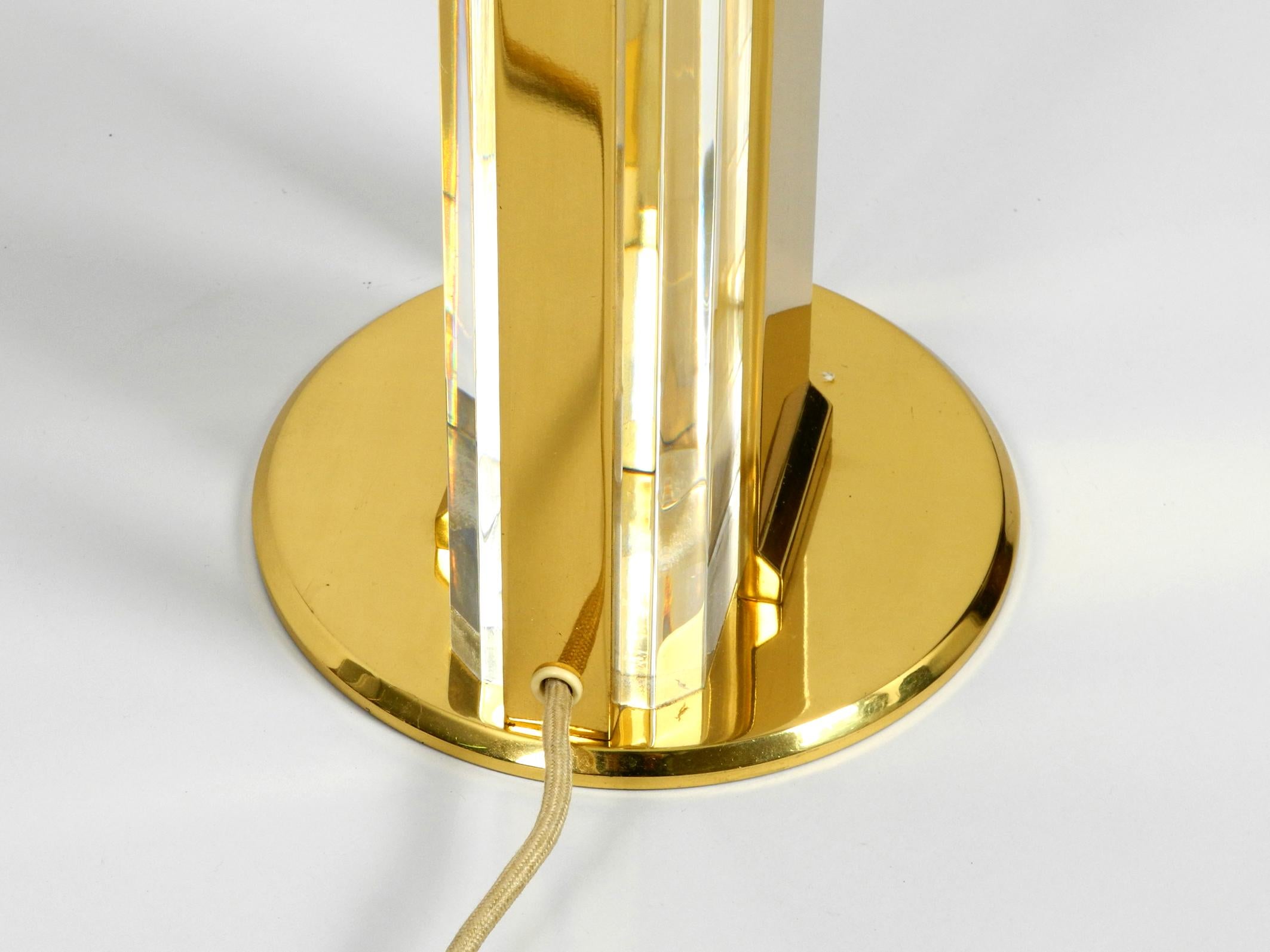 Rare Extra Large Brass Glass Table Lamp from Vereinigte Werkstätten Collection For Sale 14