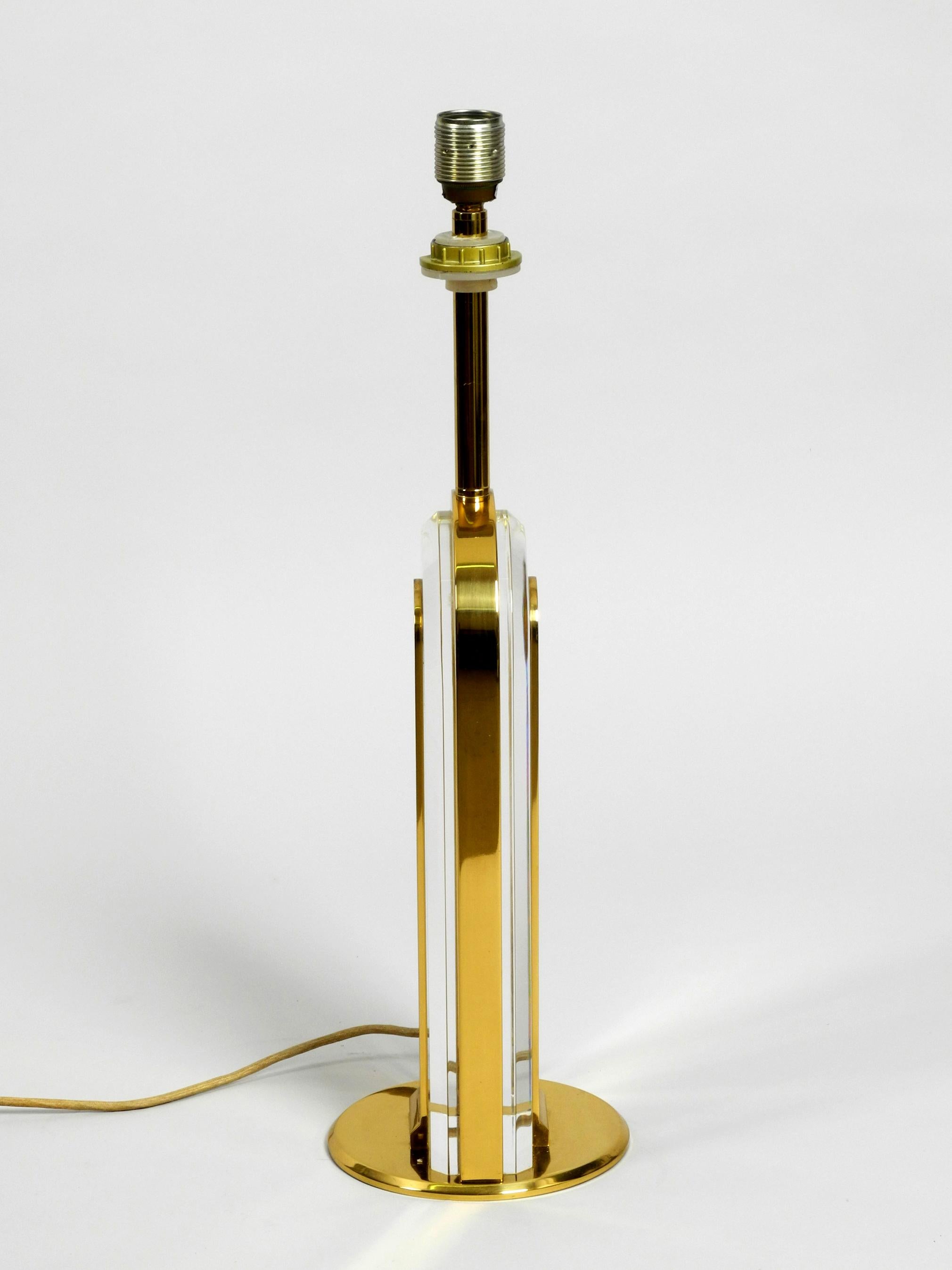 Late 20th Century Rare Extra Large Brass Glass Table Lamp from Vereinigte Werkstätten Collection For Sale