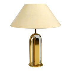 Rare Extra Large Brass Glass Table Lamp from Vereinigte Werkstätten Collection