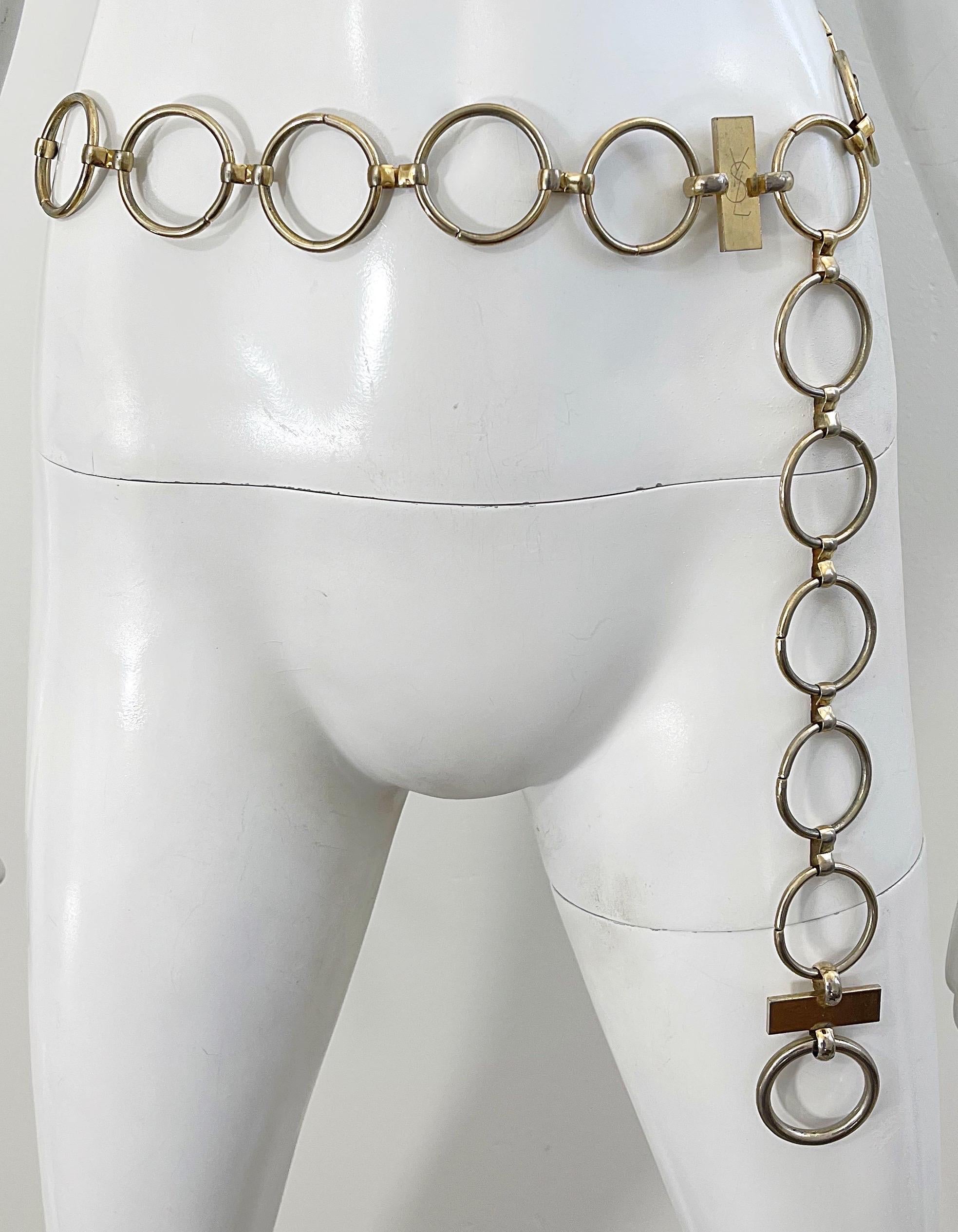 Seltener 1970er Jahre Yves Saint Laurent Veruschka Gold Disco 70er Jahre Ringkette Gürtel Halskette im Angebot 8