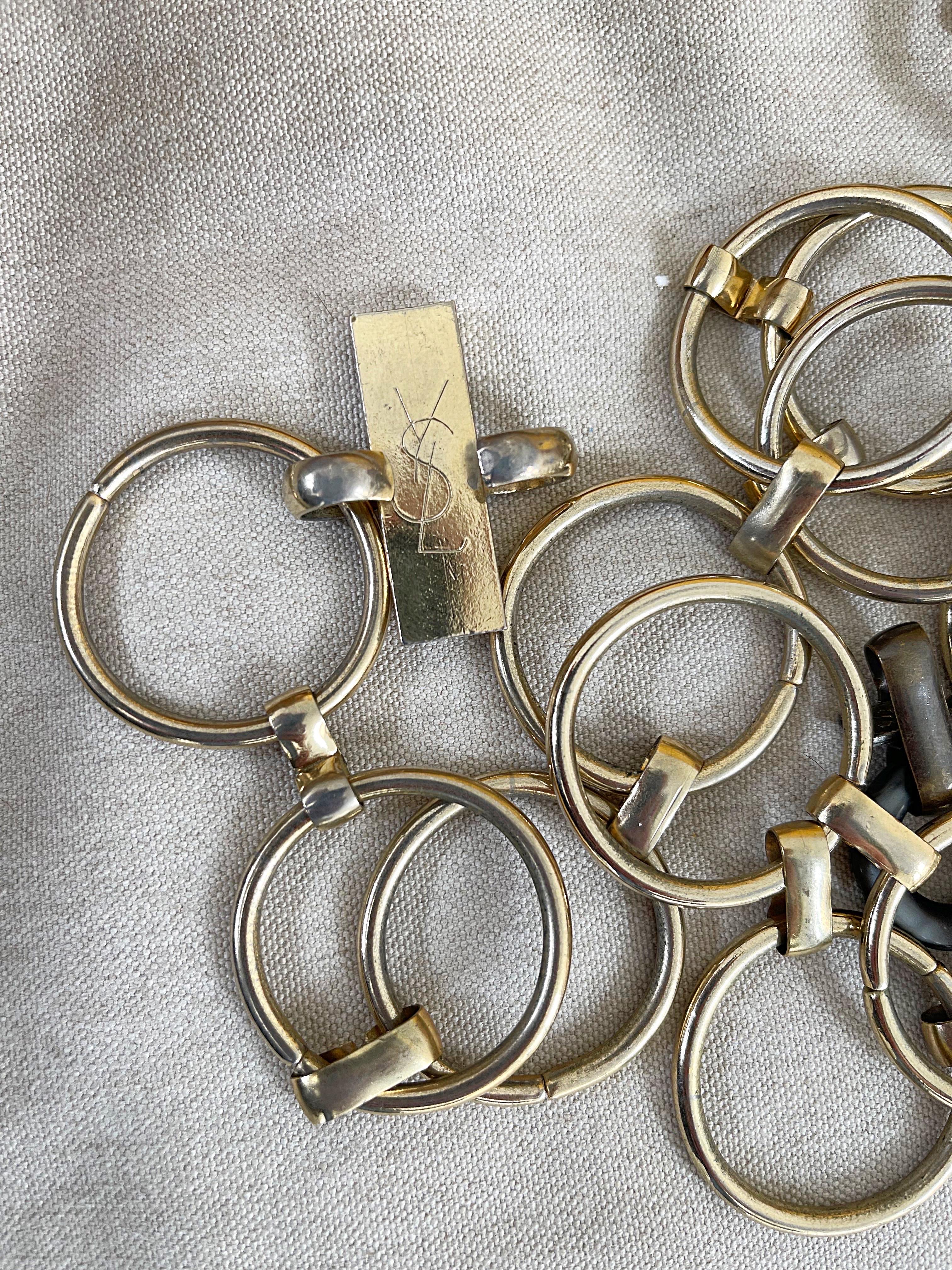 Seltener 1970er Jahre Yves Saint Laurent Veruschka Gold Disco 70er Jahre Ringkette Gürtel Halskette im Angebot 3