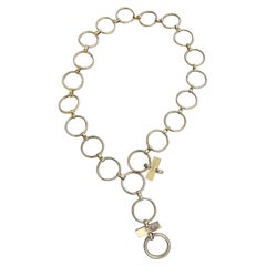 Raro 1970s Yves Saint Laurent Veruschka Oro Disco 70s Anillo Cadena Cinturón Neckalce