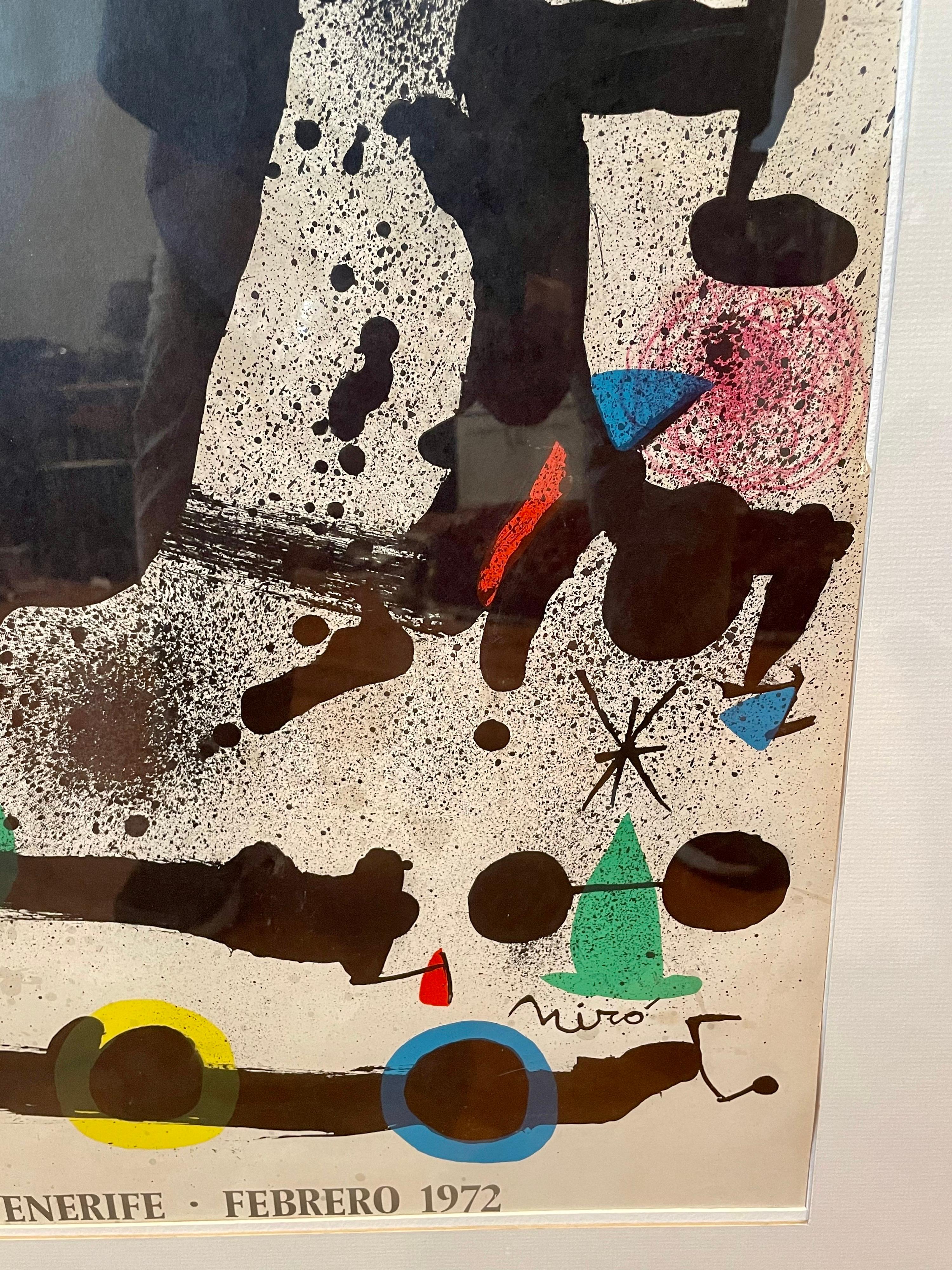 Mid-Century Modern Rare 1972 Joan Miro Original Abstract Exposition Poster from Canarias Spain