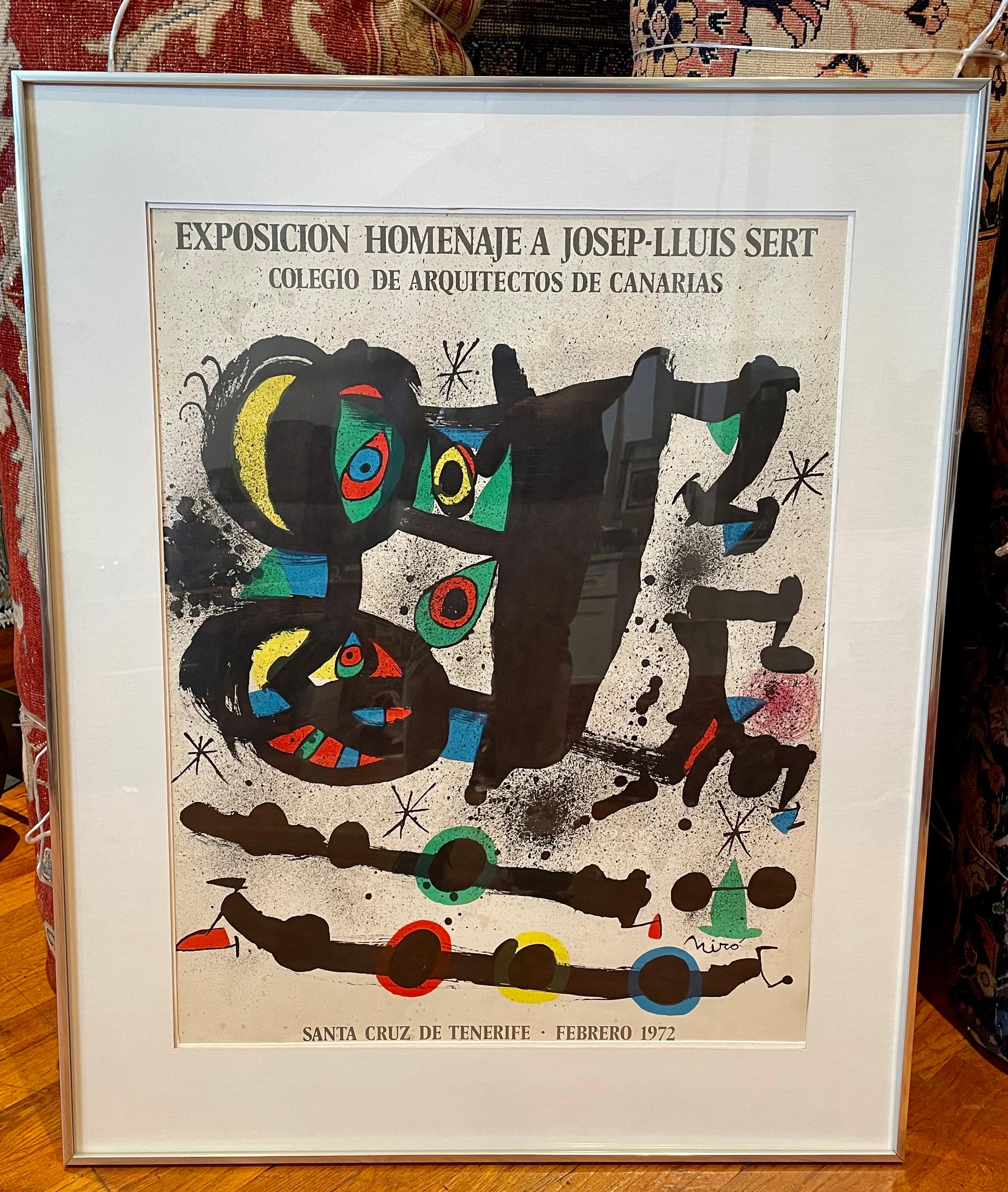 Spanish Rare 1972 Joan Miro Original Abstract Exposition Poster from Canarias Spain