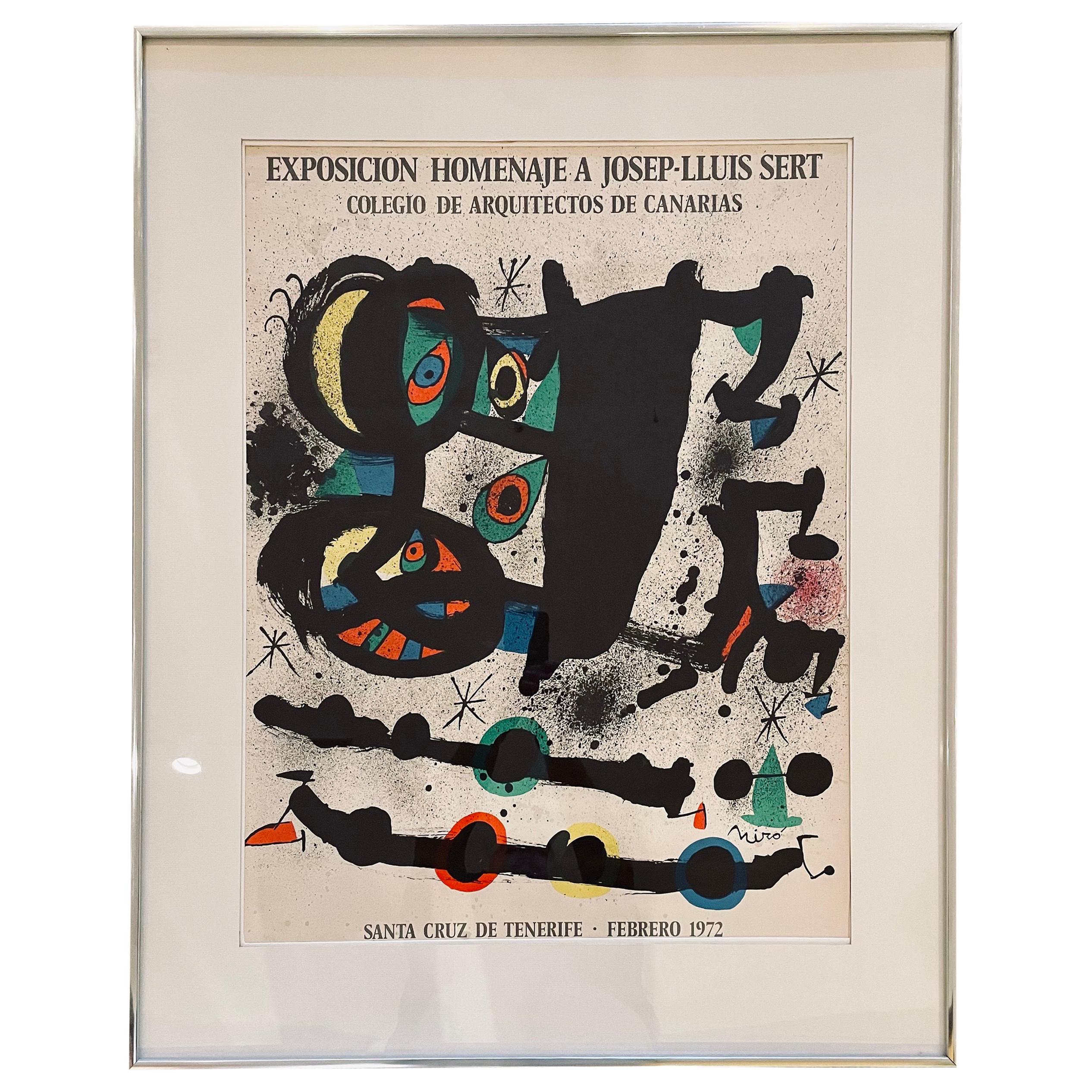 Rare 1972 Joan Miro Original Abstract Exposition Poster from Canarias Spain