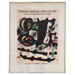 Rare affiche d'origine d'une exposition abstraite de Joan Miro provenant des Canarias, Espagne, 1972