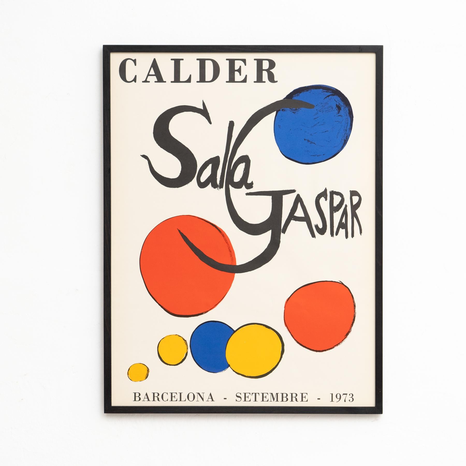 Immerse yourself in the timeless elegance of modern art with this original 1973 exhibition poster by the legendary Alexander Calder. Featuring a captivating design that reflects Calder’s signature exploration of form and motion, this piece was
