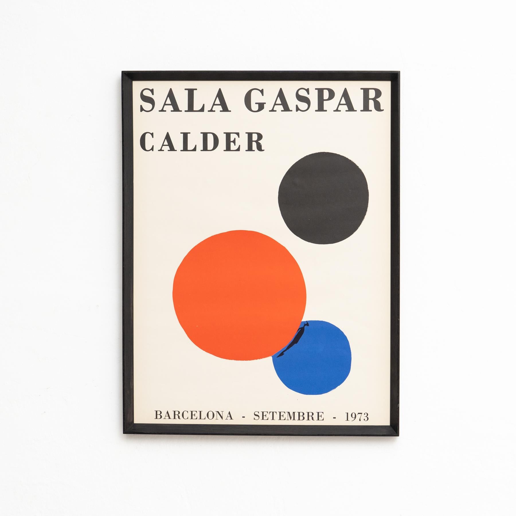 Immerse yourself in the timeless elegance of modern art with this original 1973 exhibition poster by the legendary Alexander Calder. Featuring a captivating design that reflects Calder’s signature exploration of form and motion, this piece was