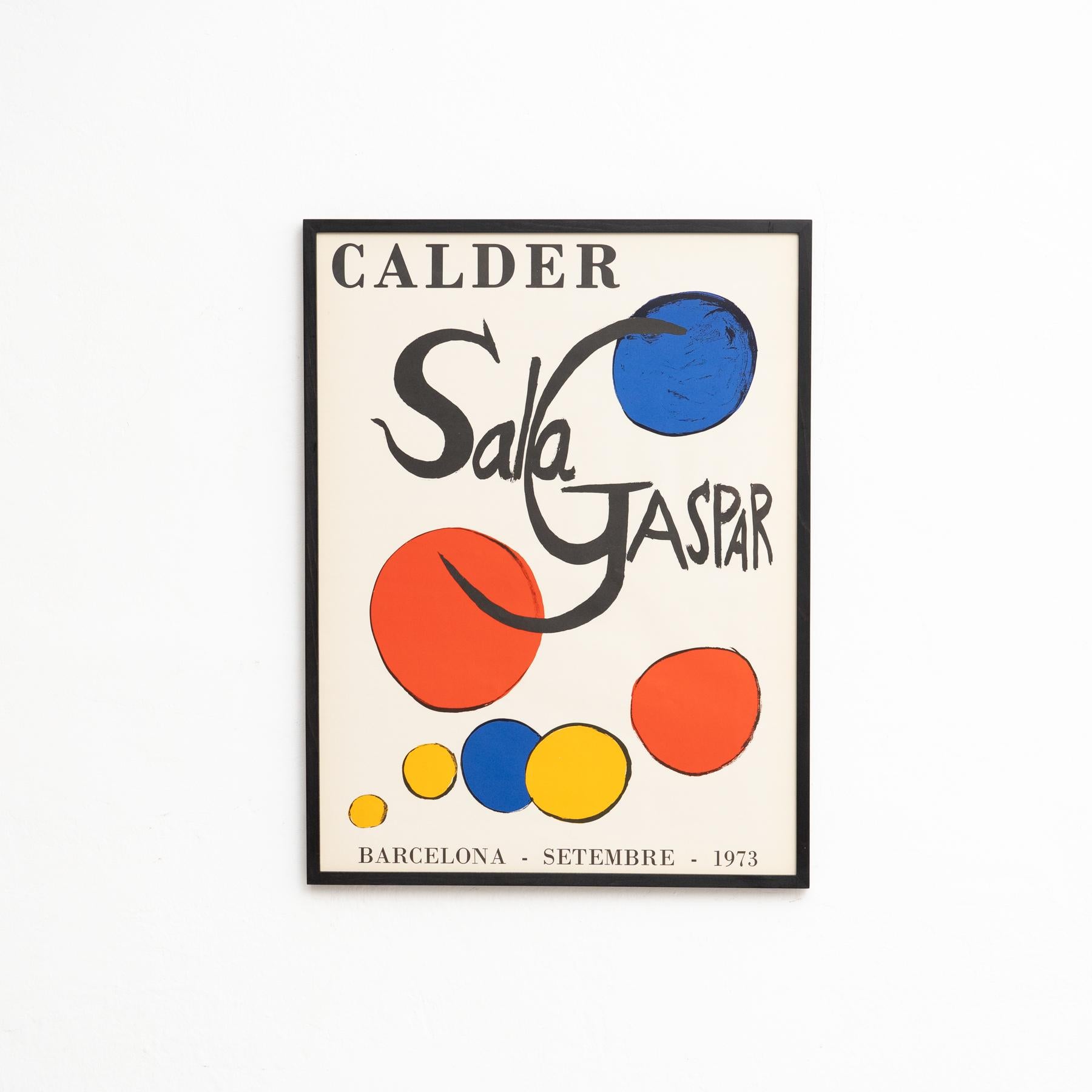 Mid-Century Modern Rare 1973 Alexander Calder Exhibition Poster – Sala Gaspar, Barcelona For Sale