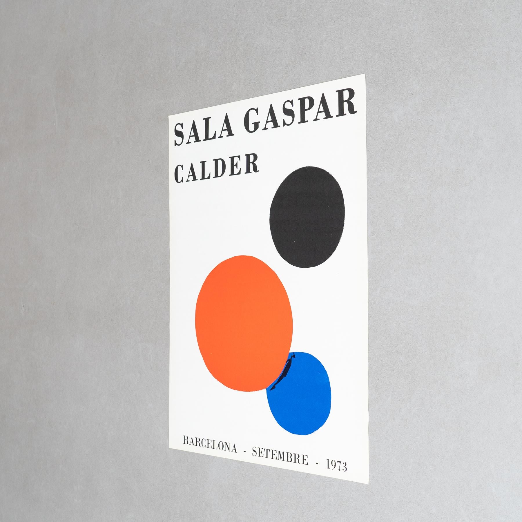Mid-Century moderno Raro poster della mostra di Alexander Calder del 1973 - Sala Gaspar, Barcellona in vendita