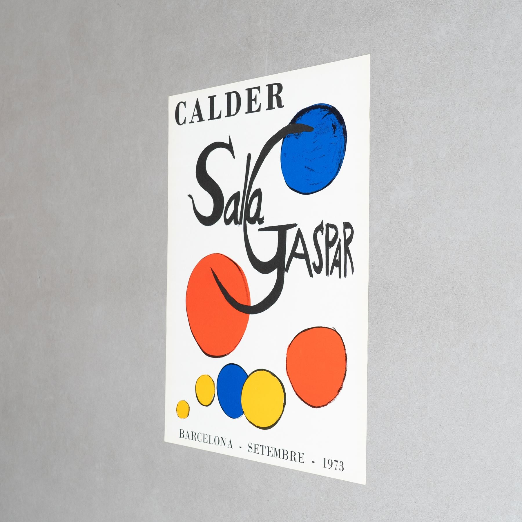 Raro cartel de exposición de Alexander Calder de 1973 - Sala Gaspar, Barcelona Moderno de mediados de siglo en venta