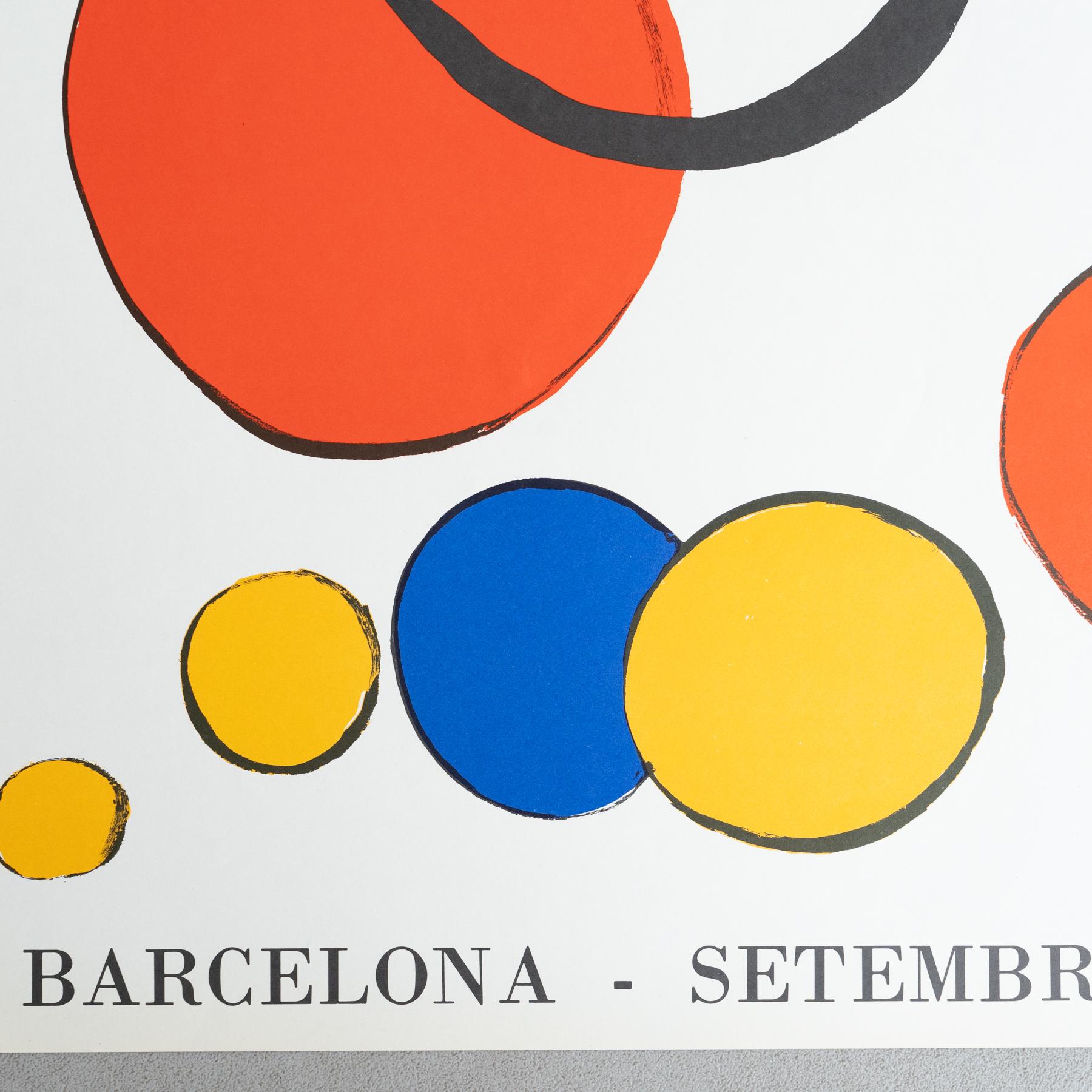Raro cartel de exposición de Alexander Calder de 1973 - Sala Gaspar, Barcelona Español en venta