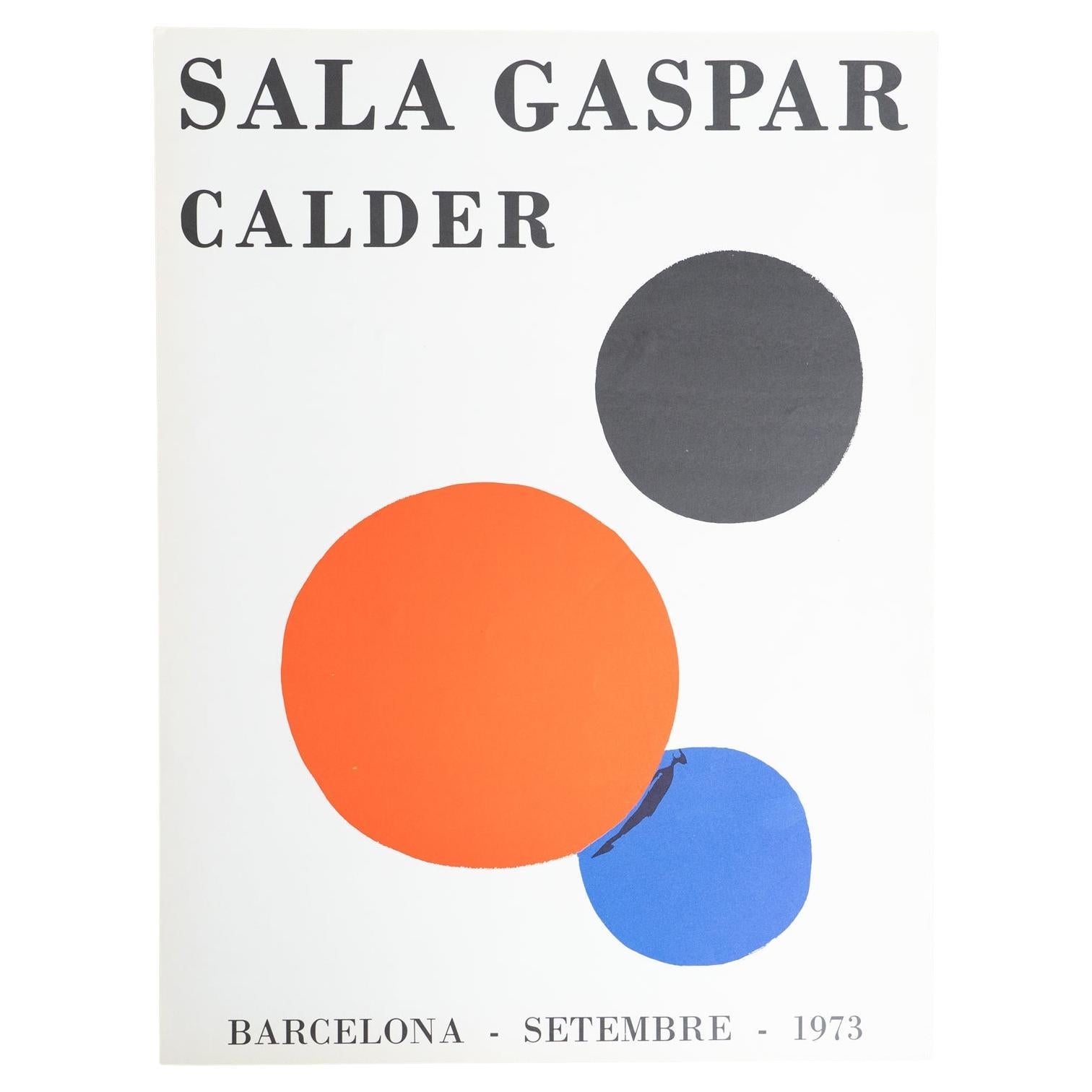 Raro cartel de exposición de Alexander Calder de 1973 - Sala Gaspar, Barcelona