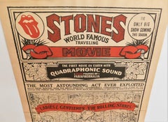 Rare 1974 Rolling Stone World Premier Movie Poster Ziegfeld Theatre, New York NY