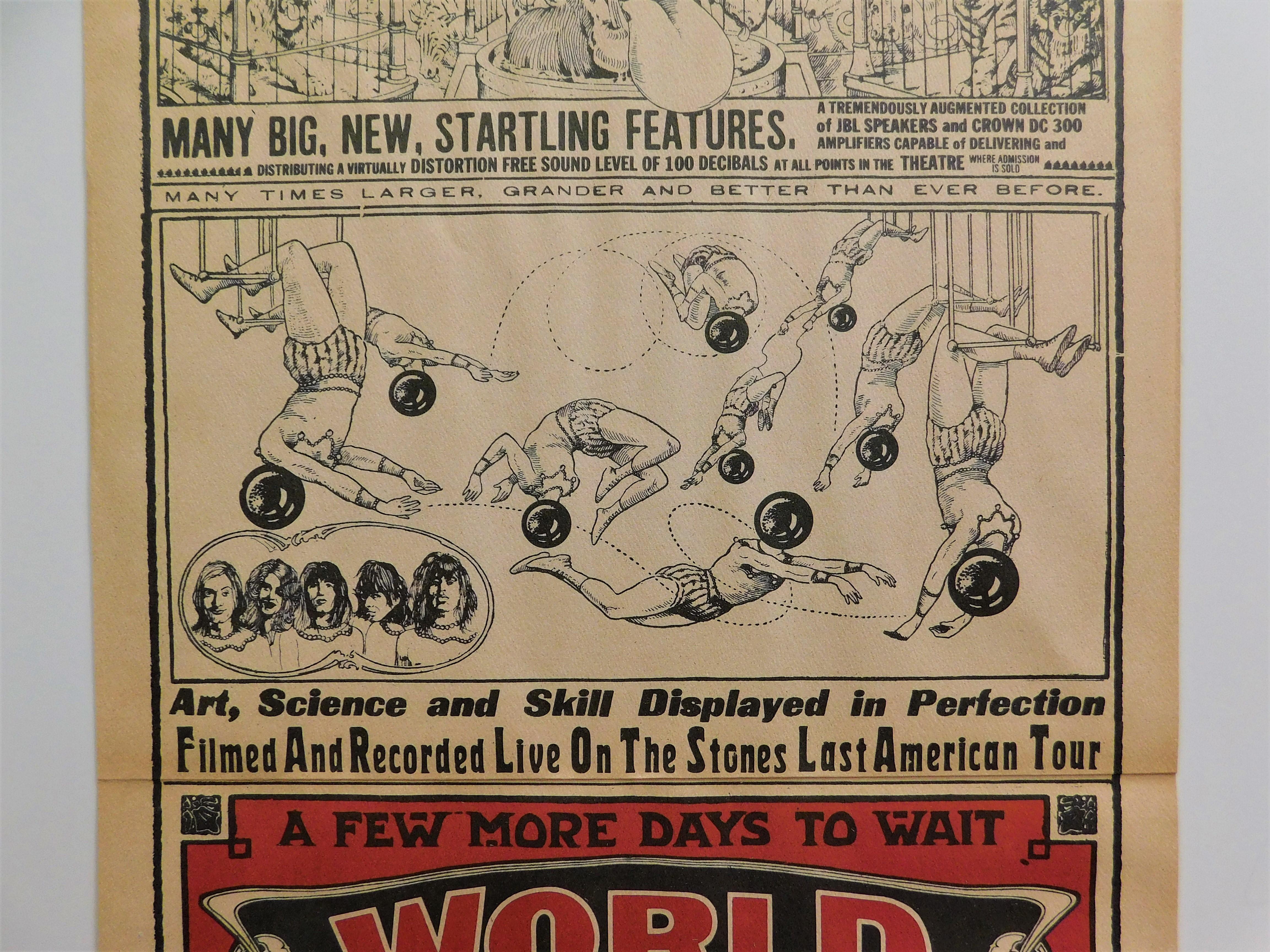 Rare 1974 Rolling Stone World Premier Movie Poster Ziegfeld Theatre, New York NY In Good Condition In Hamilton, Ontario