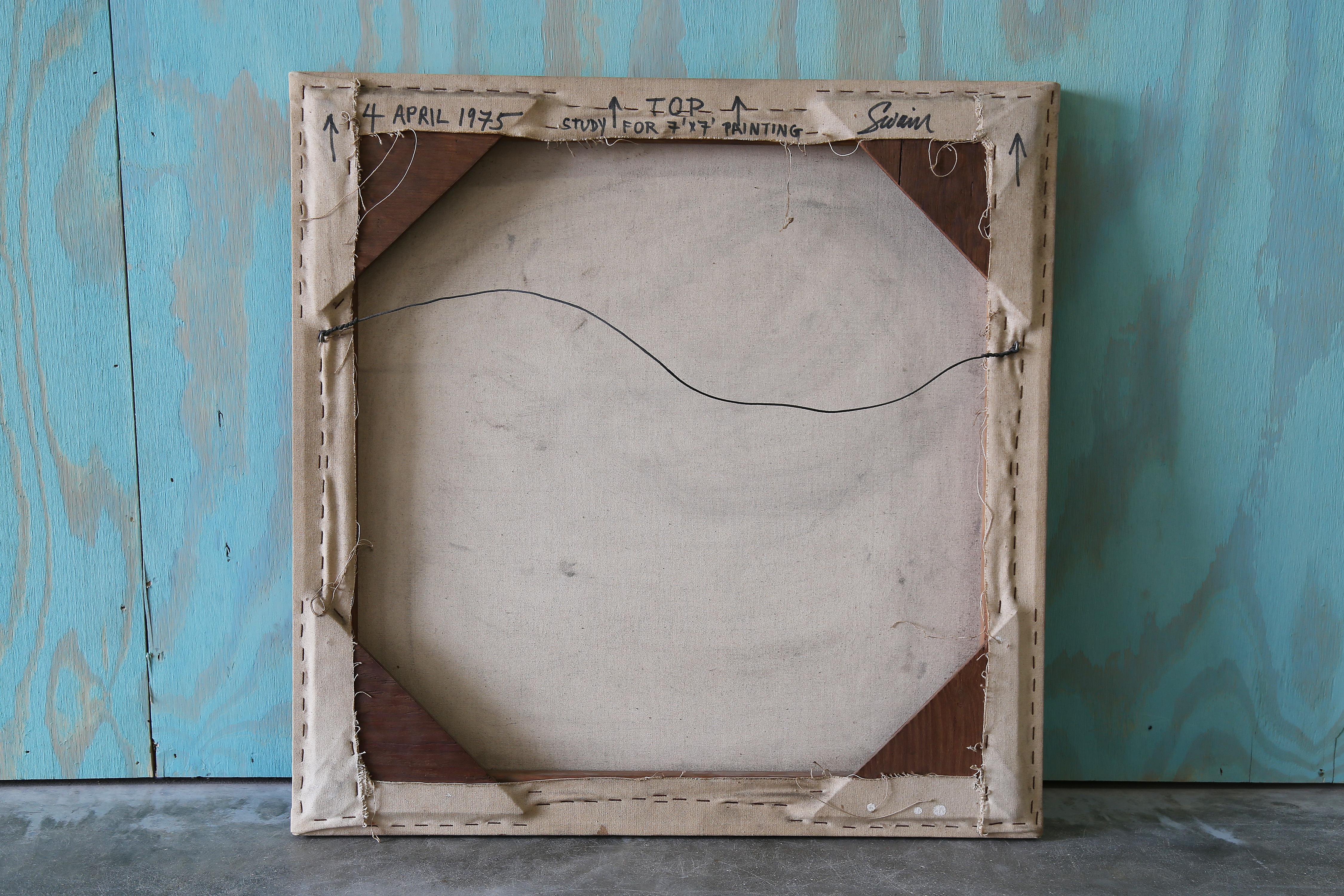 Seltenes Robert Swain Geometrische Farbe 1975 „Study for 7' x 7' Gemälde“, signiert im Angebot 3